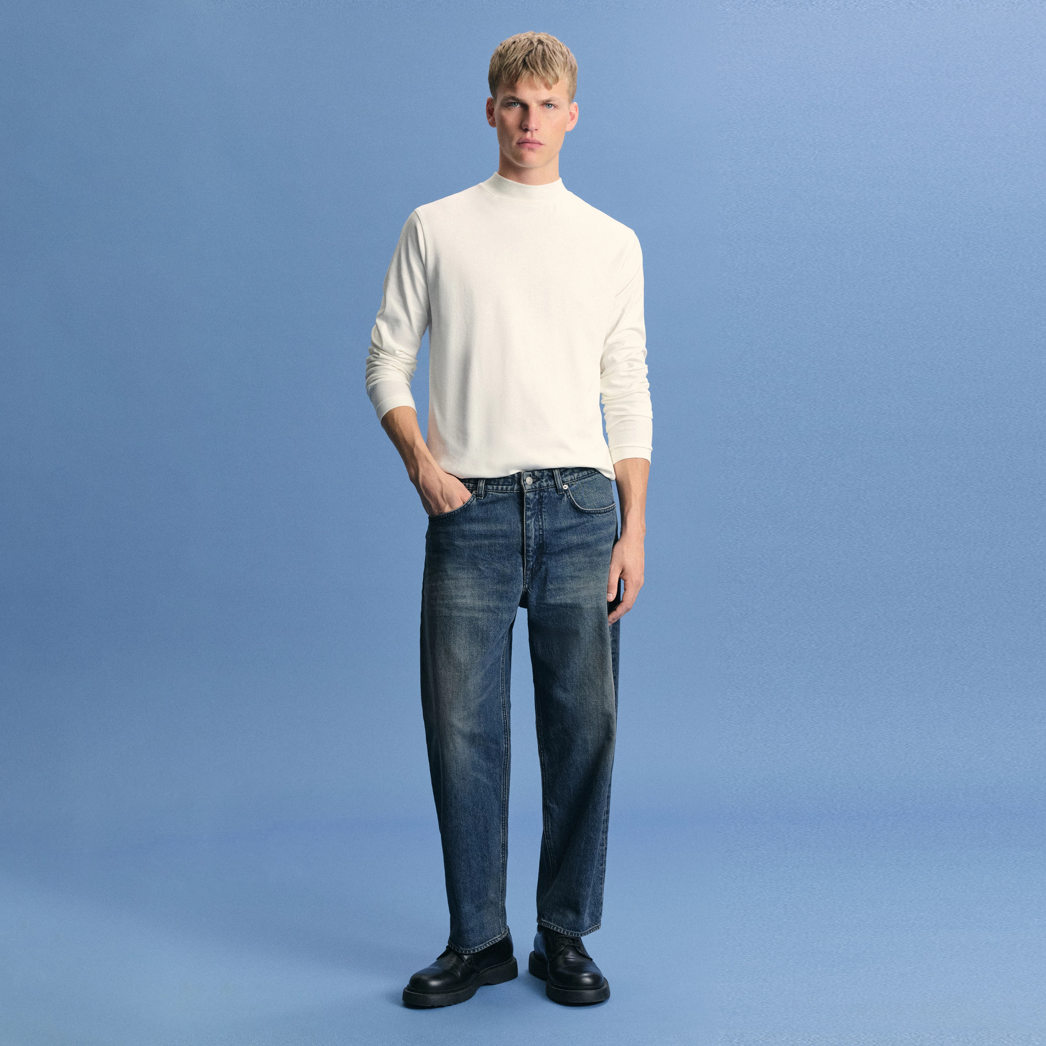 RAWDY - Tapered Jeans in Mid-Blue Denim - Herren - blau