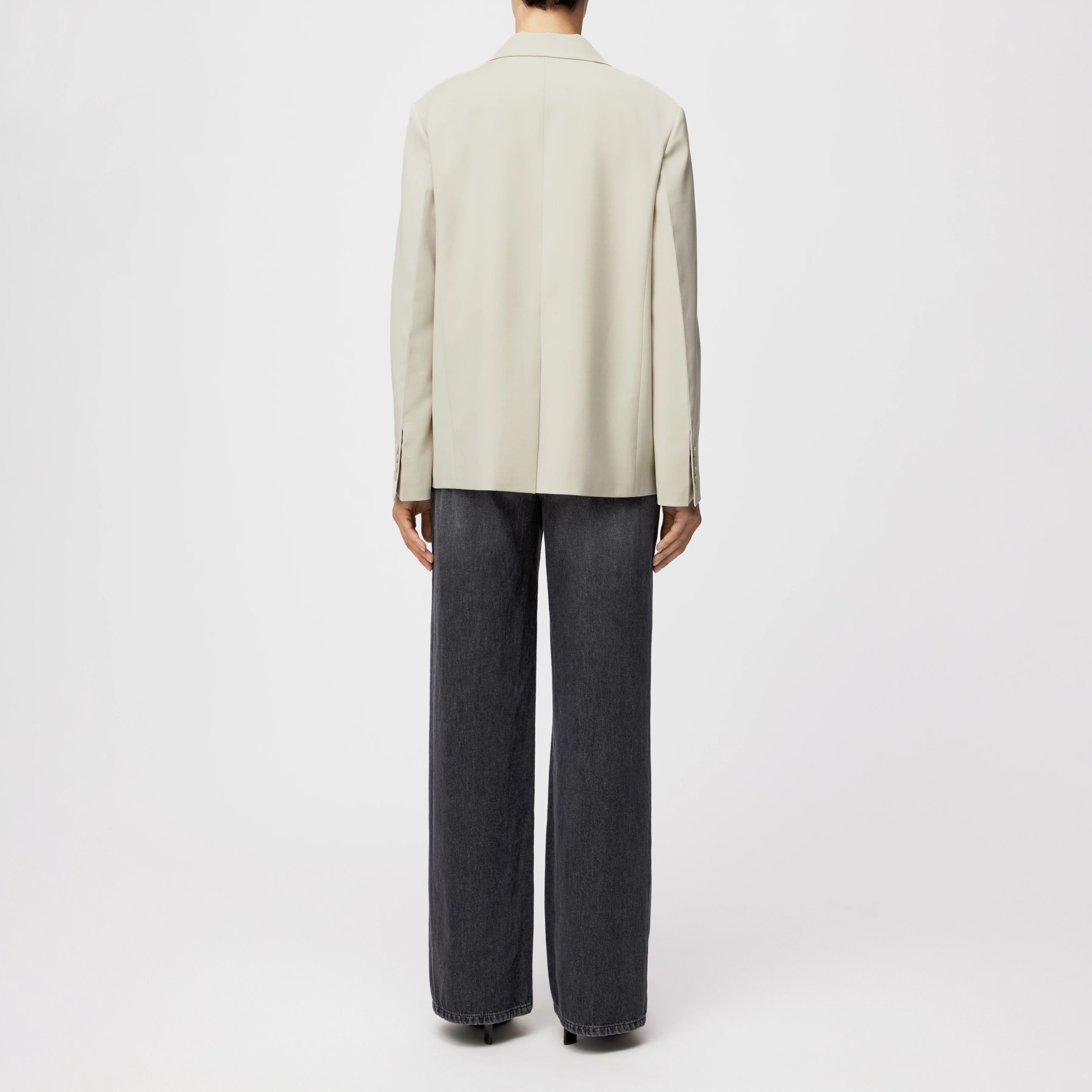 HALLSANDS - Blazer with drop lapel in bi-stretch - women - beige - Rückansicht