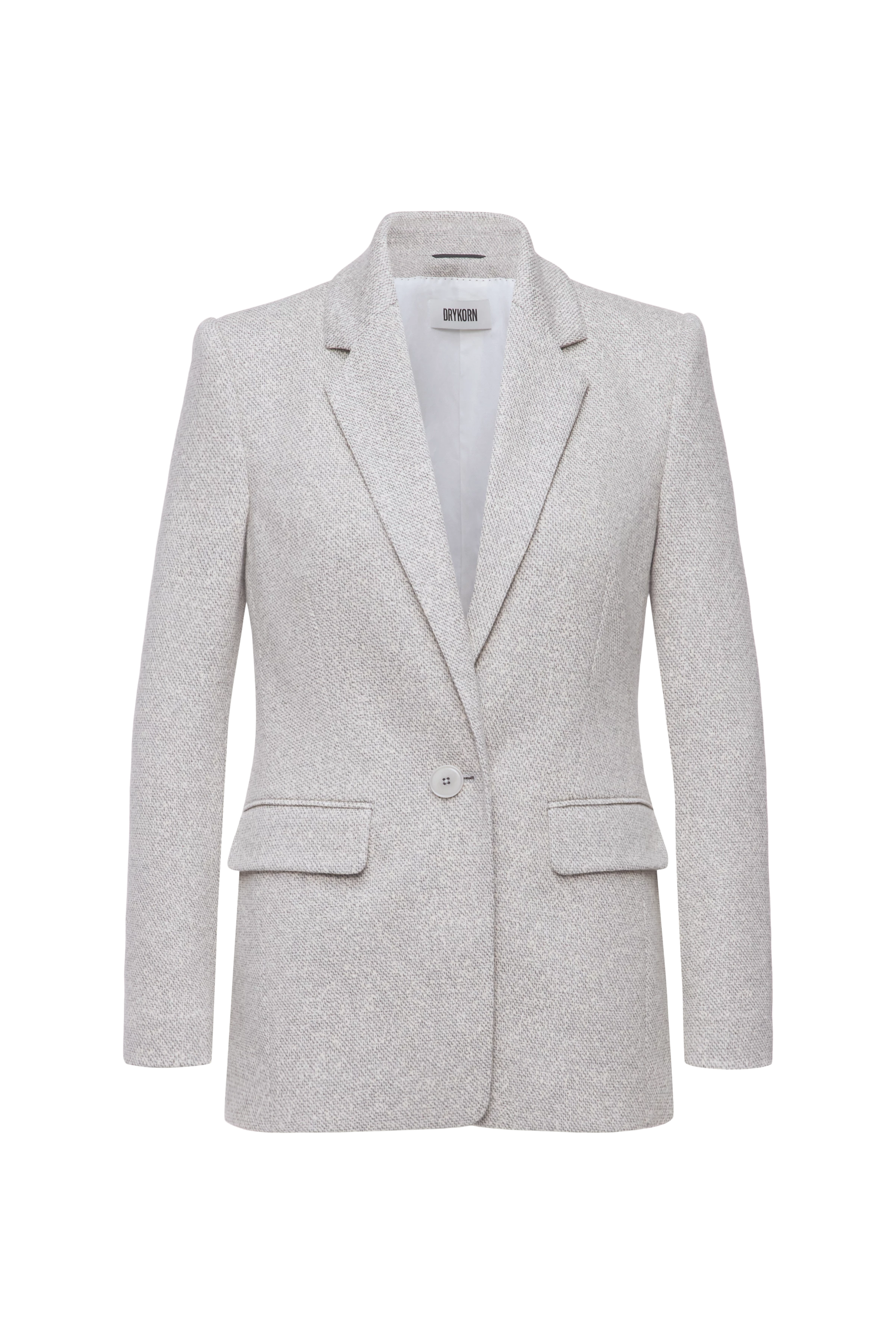 ATLIN_2 - Single-button blazer in viscose-cotton blend - women - grey - Freisteller Frontansicht