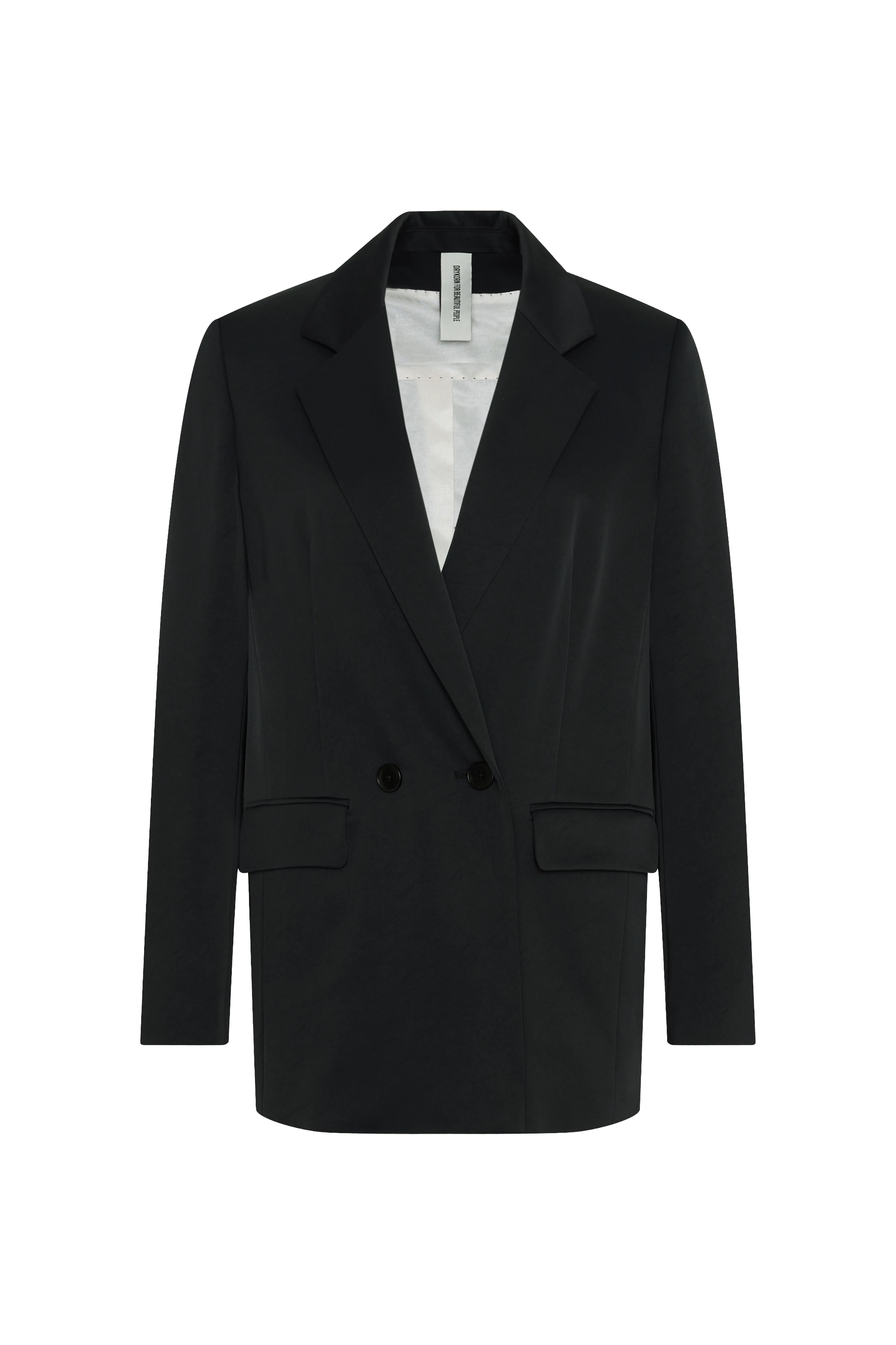 WARDLOW - Zweireihiger Blazer in Satin - Damen - schwarz - Freisteller Frontansicht