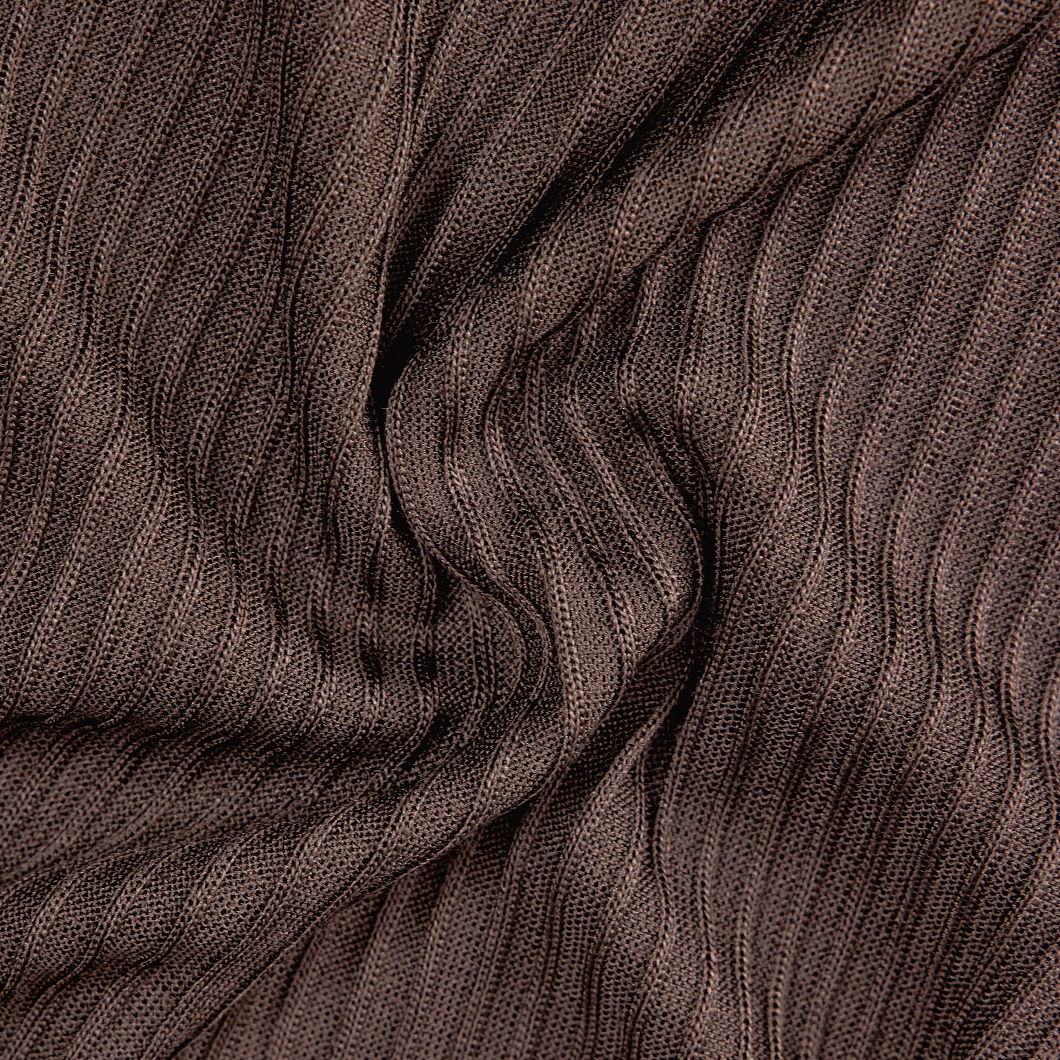 MOGLINI_2 - Crew Neck Knit T-Shirt with Ribbed Texture - women - brown - Materialbild (B2C)