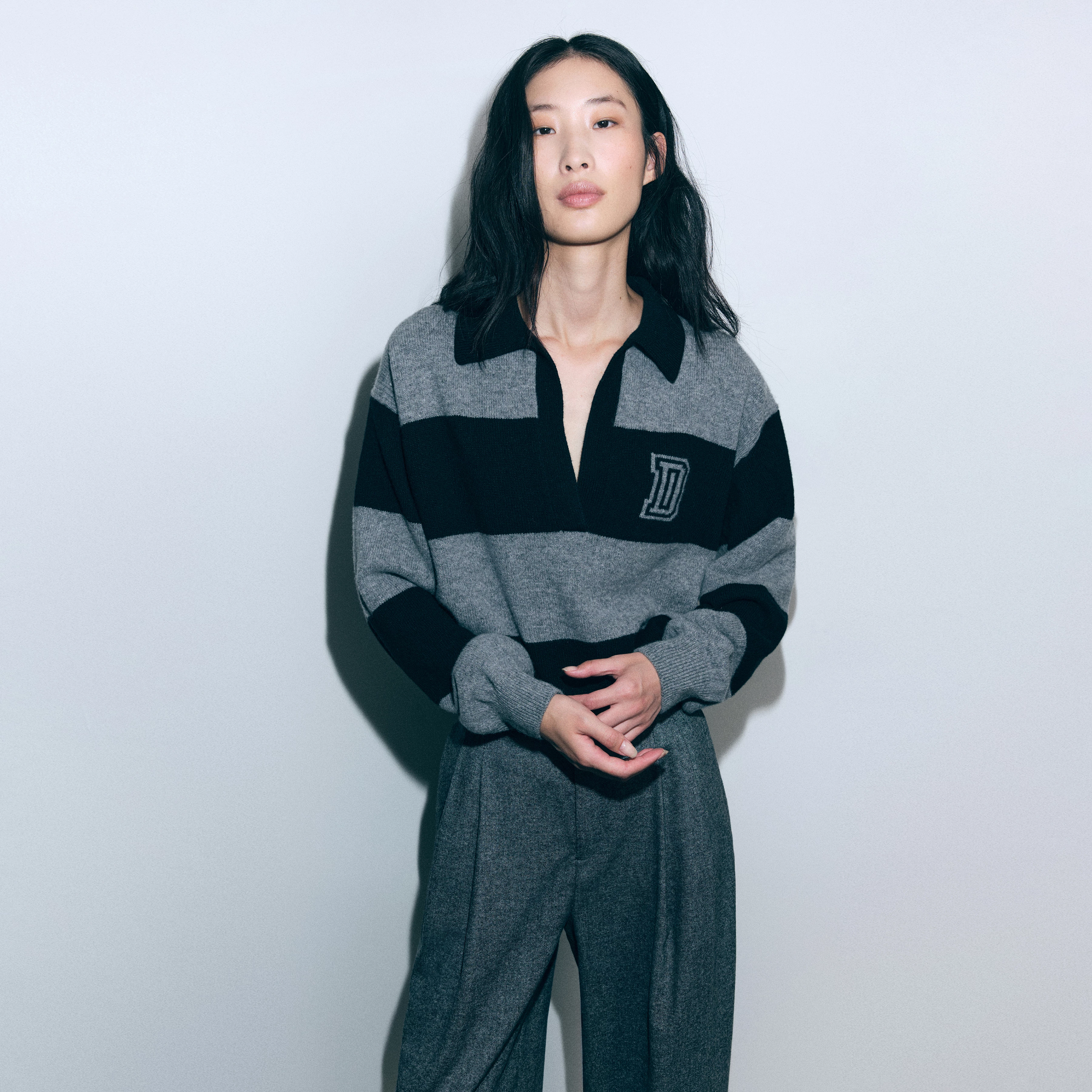 JORGIA - Kastiger Pullover in Schurwolle - Damen - grau