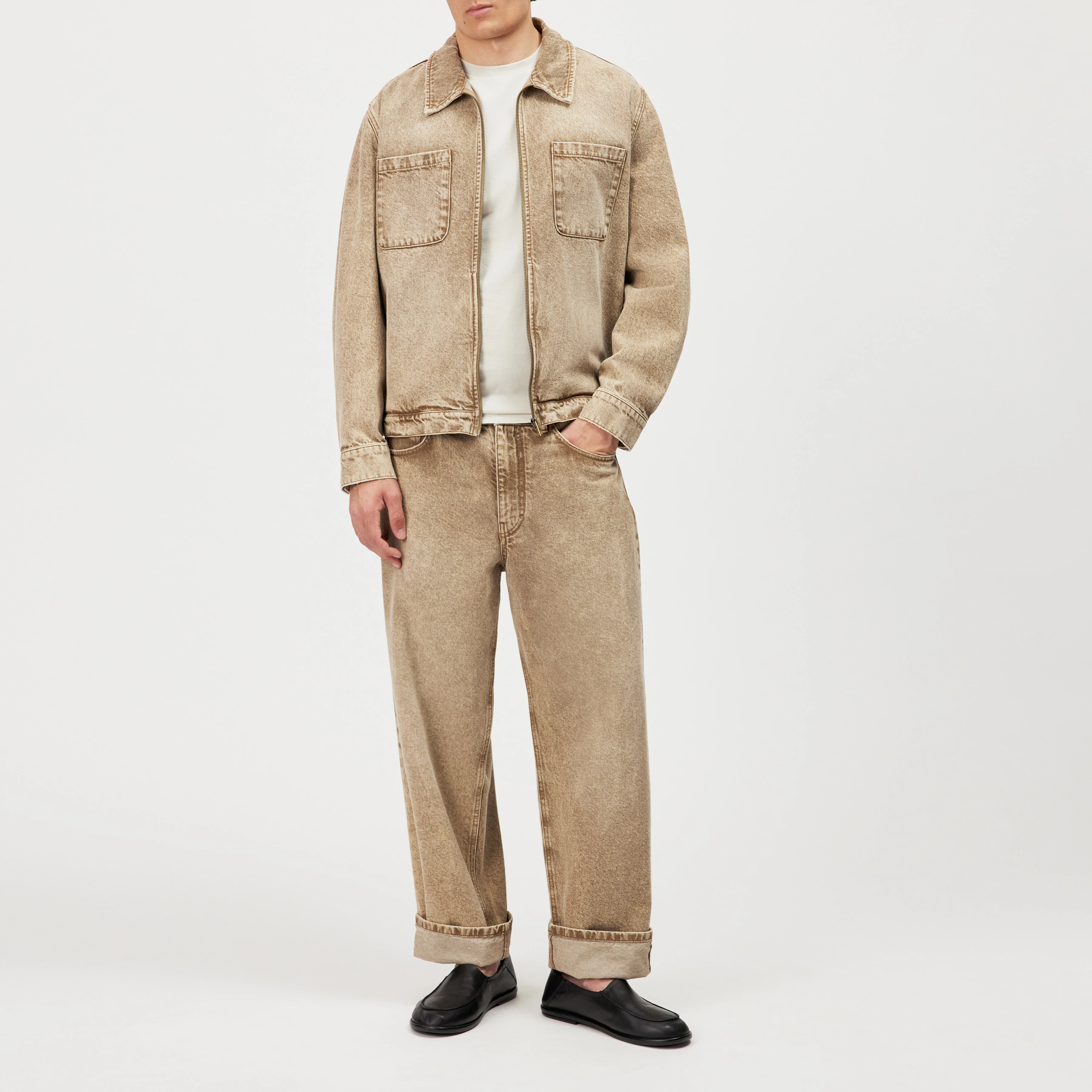 RAWDY_A - Tapered Jeans in reiner Baumwolle - Herren - braun - Ganzkörper-Frontansicht