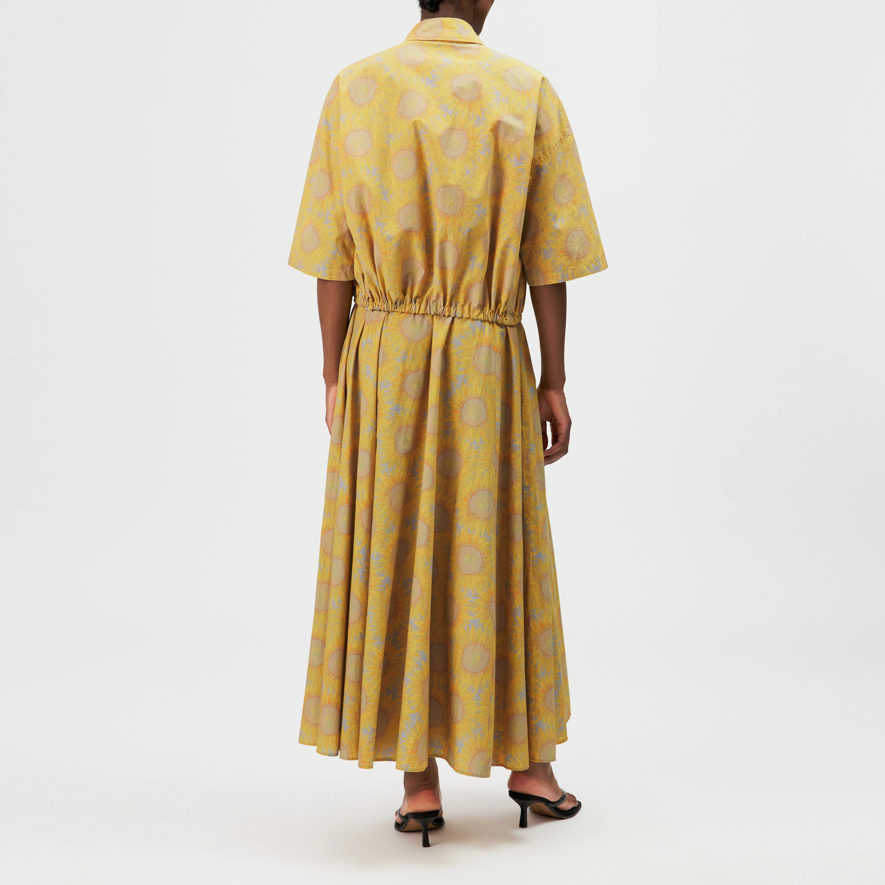 LAINAY - Cropped shirt blouse with sunflower print - women - yellow - Rückansicht