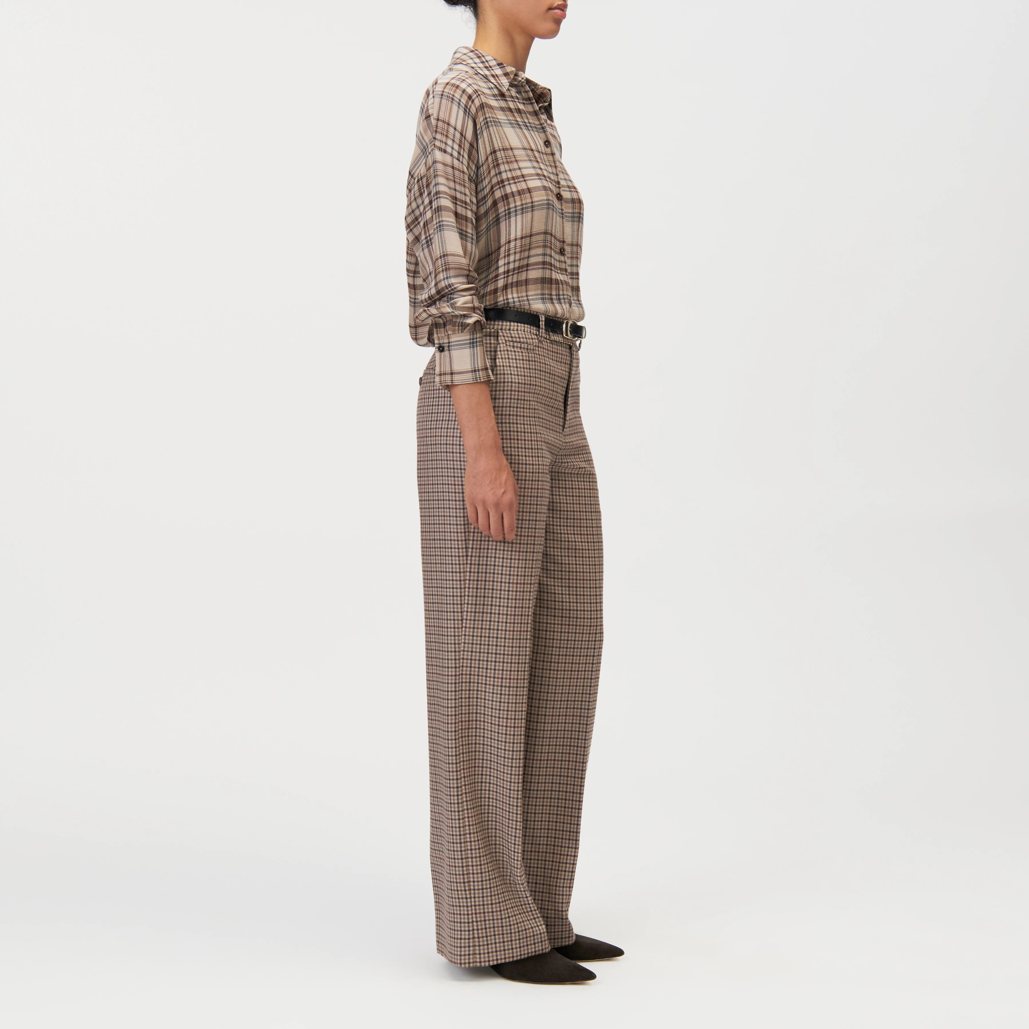 BEADLE_1 - Pantalon Regular Fit en laine pure - women - beige - Seitenansicht
