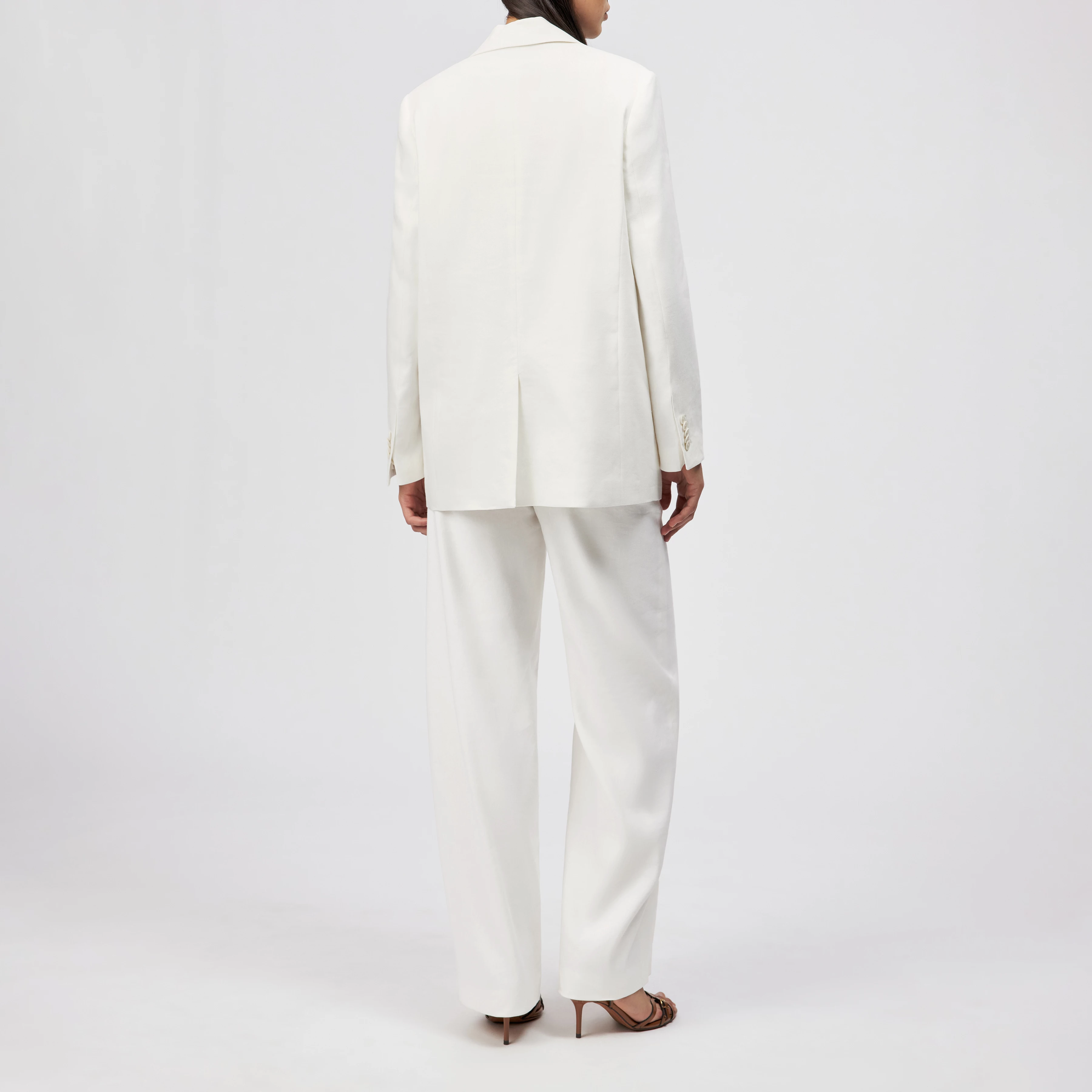 GLENDALE - Boyfriend Blazer in Linen Blend - women - off white - Rückansicht