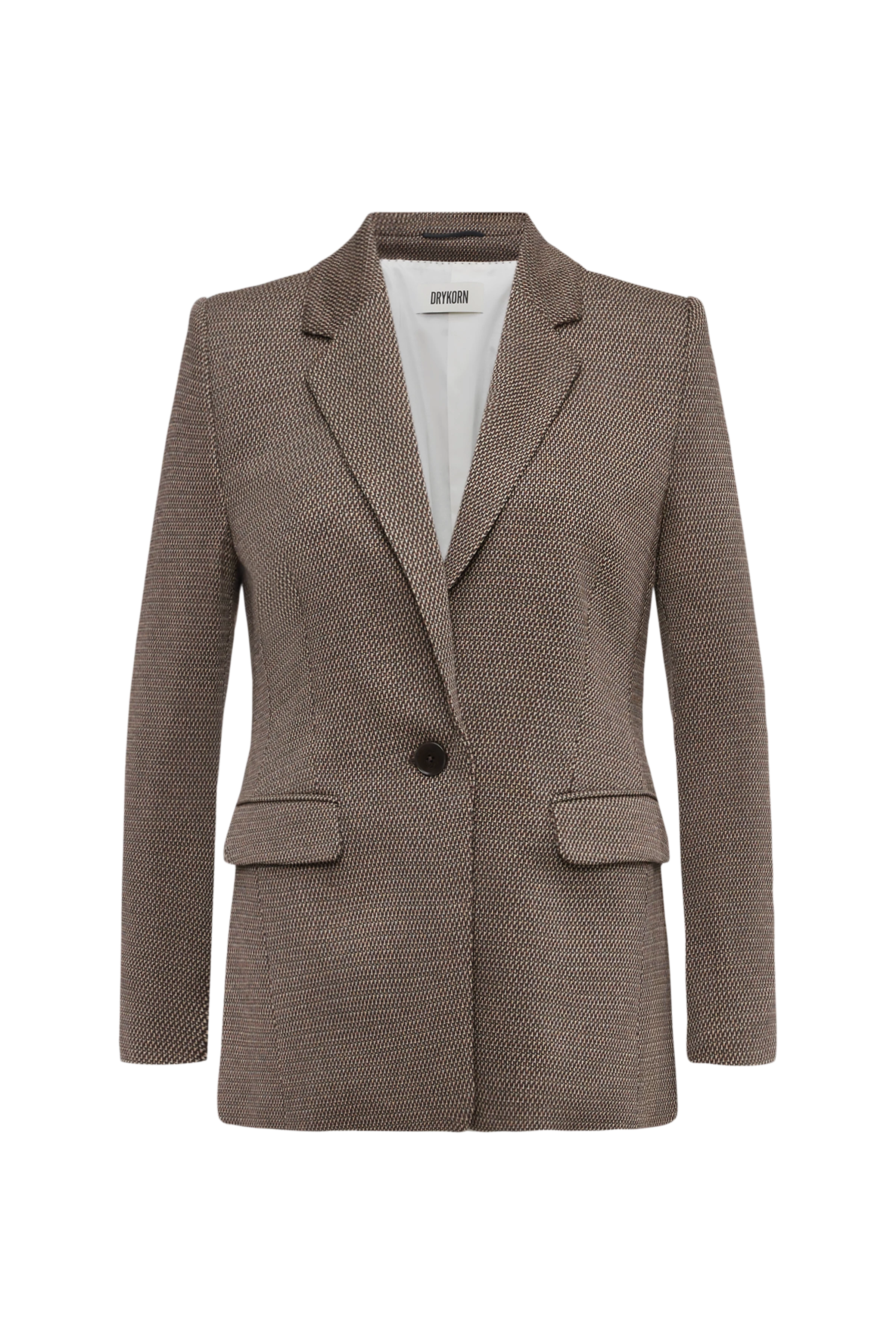 ATLIN_2 - Einknopf-Blazer in Jacquard - Damen - braun - Freisteller Frontansicht