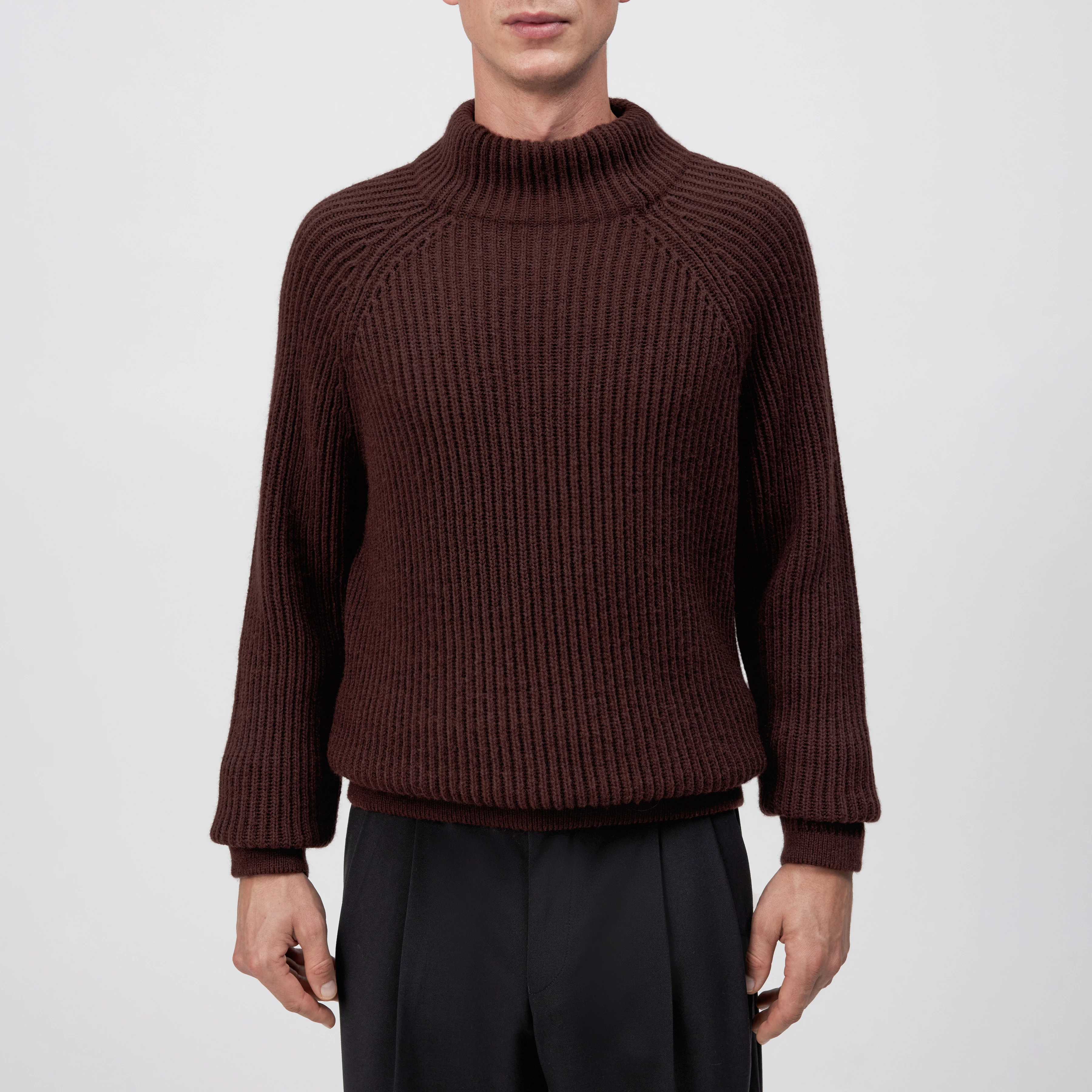 ARVID - Turtleneck jumper in wool and alpaca blend - men - red - Frontansicht