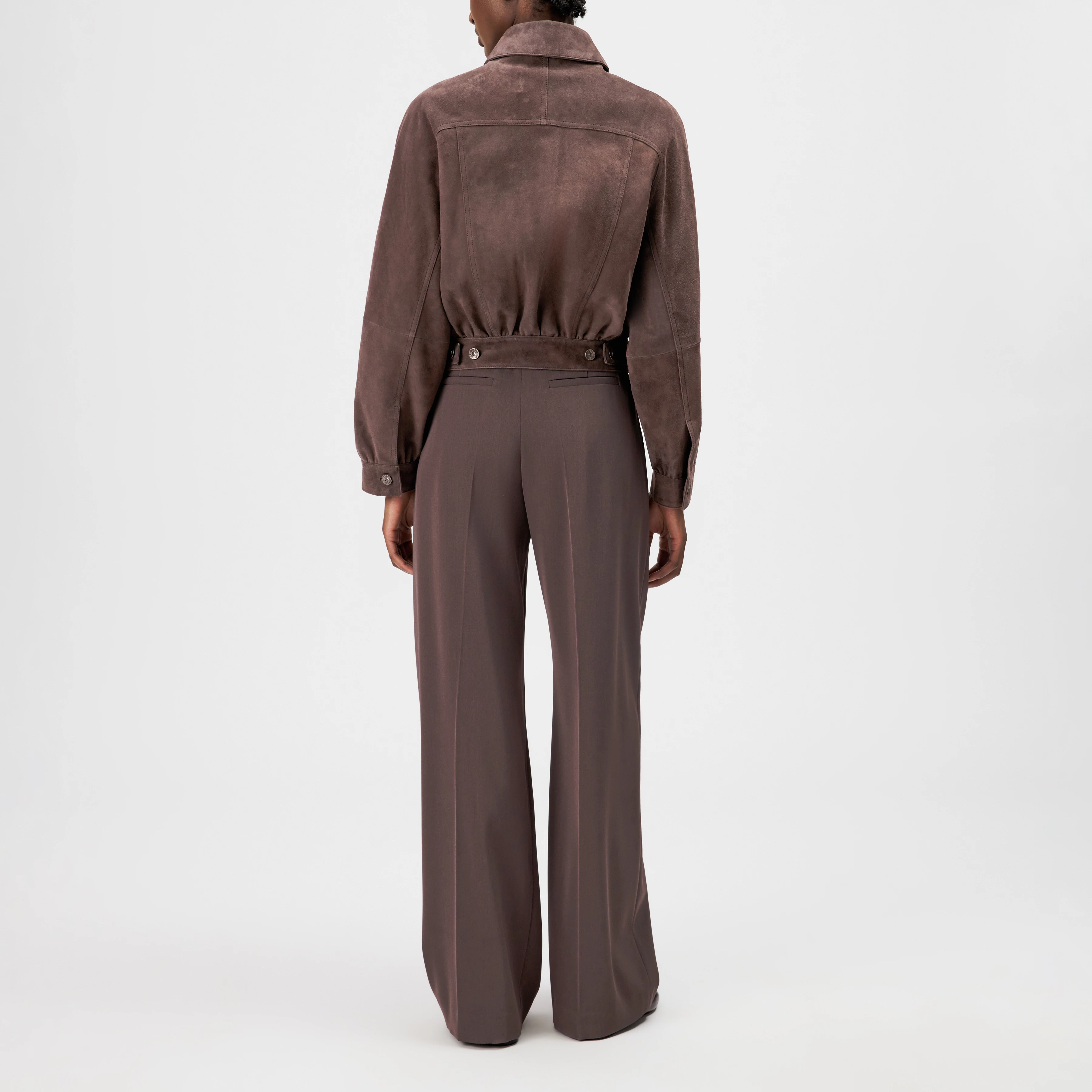 MARWICK - Relaxed fit jacket in suede - women - brown - Rückansicht