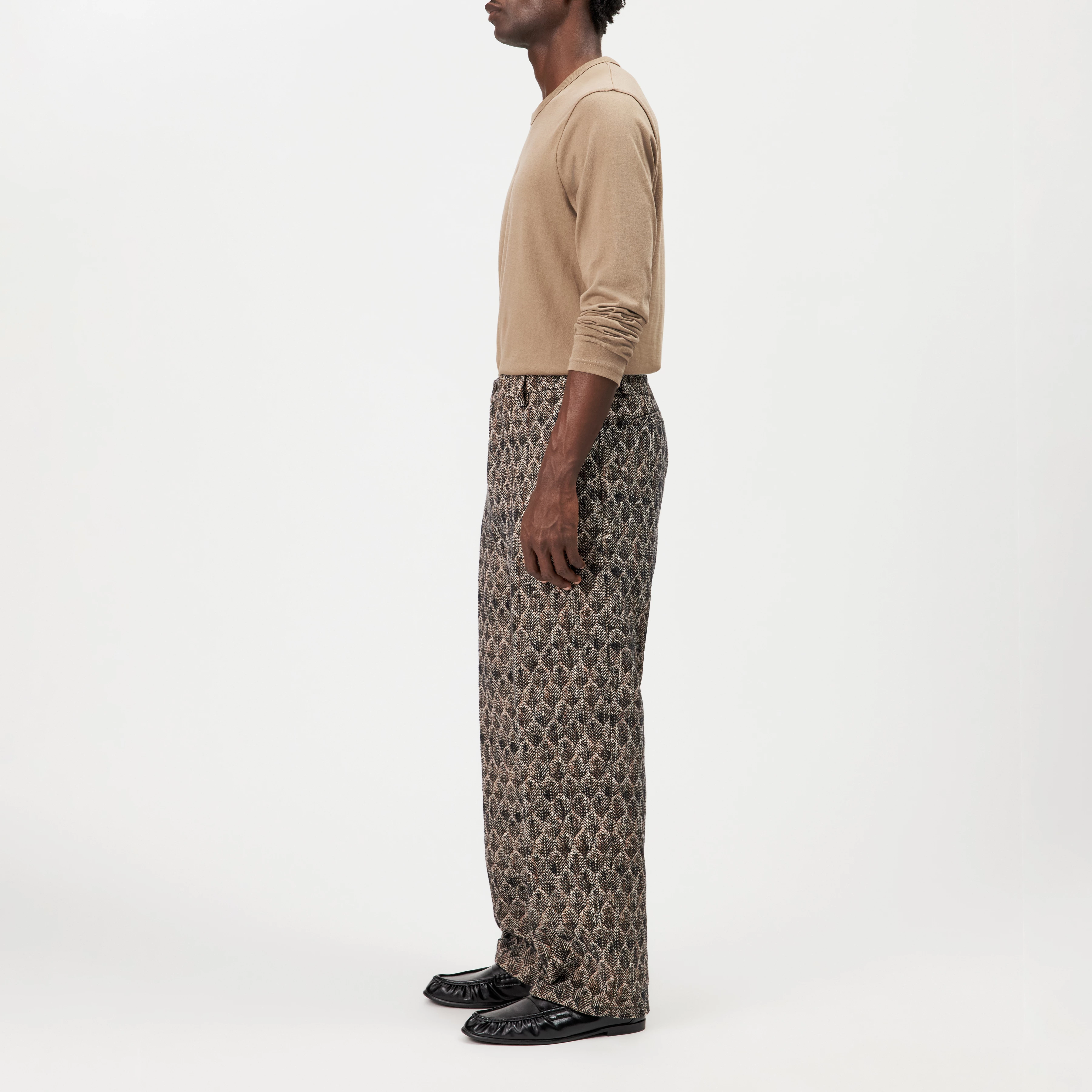 DACOMA - Casual cotton-blend trousers - men - brown - Seitenansicht