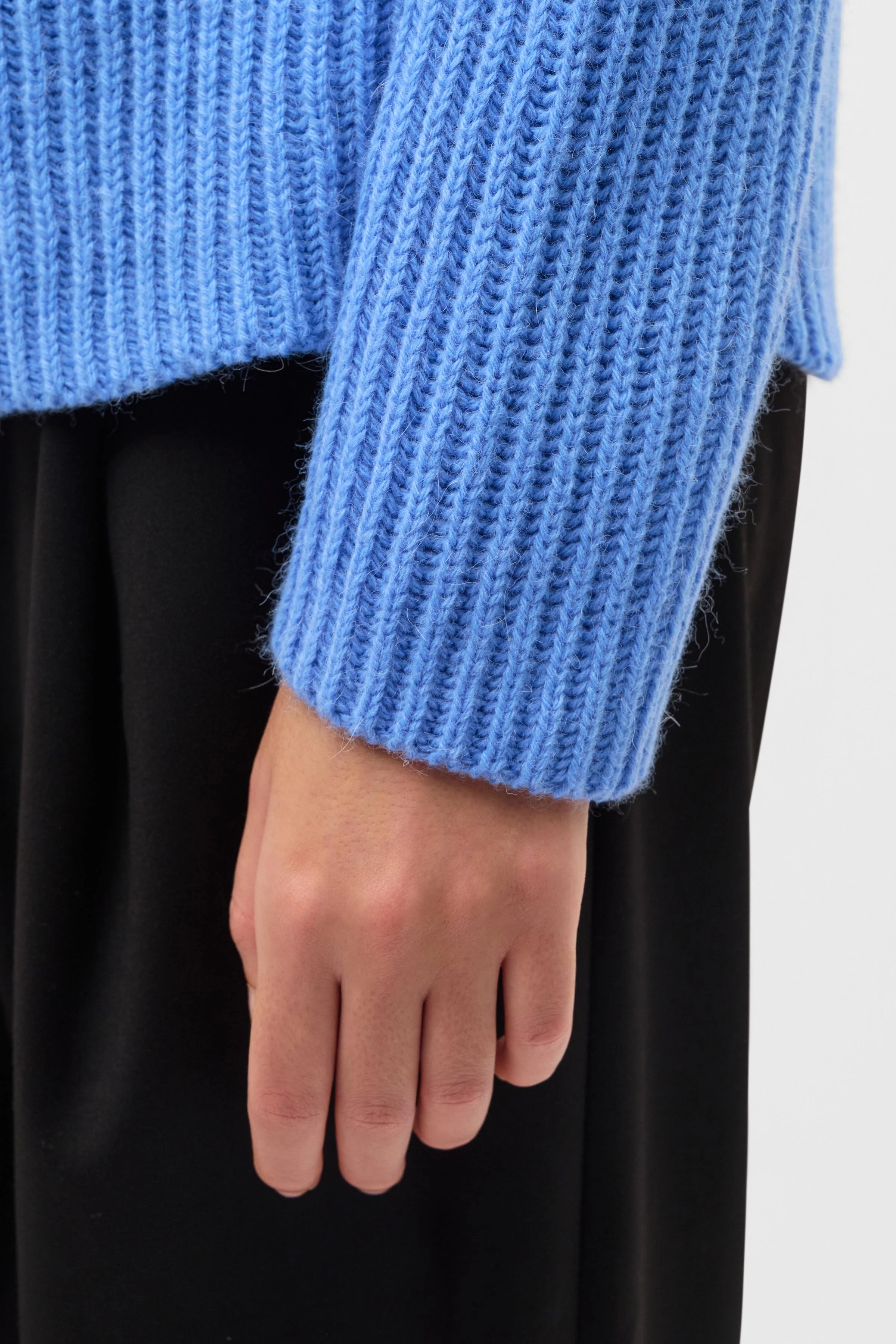 ARWEN - Alpaca wolmix coltrui - dames - blauw - Seitenansicht