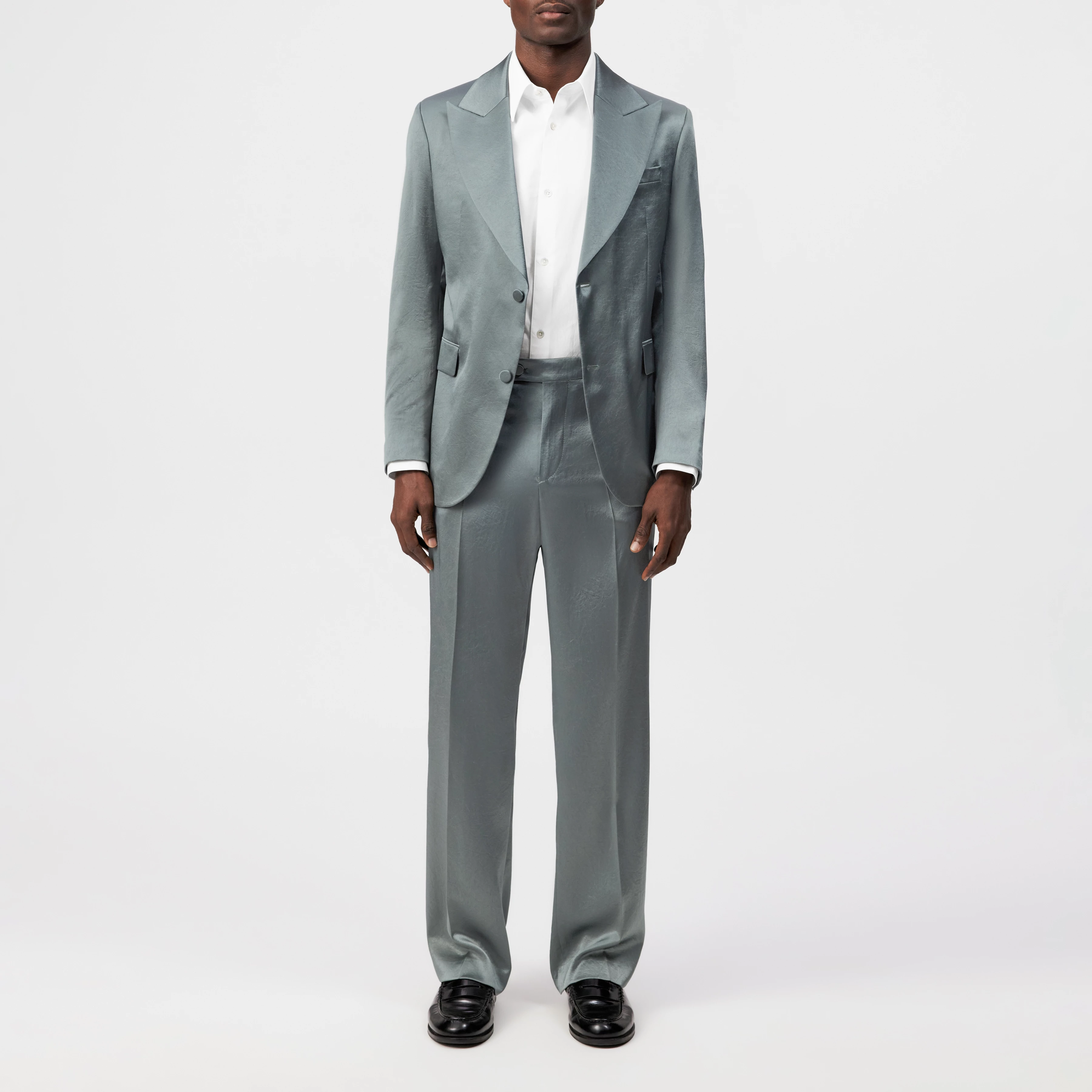 GAUNT - Klassisk skjorte i ren bomuld med lange ærmer - men - hvid - Ganzkörper-Frontansicht