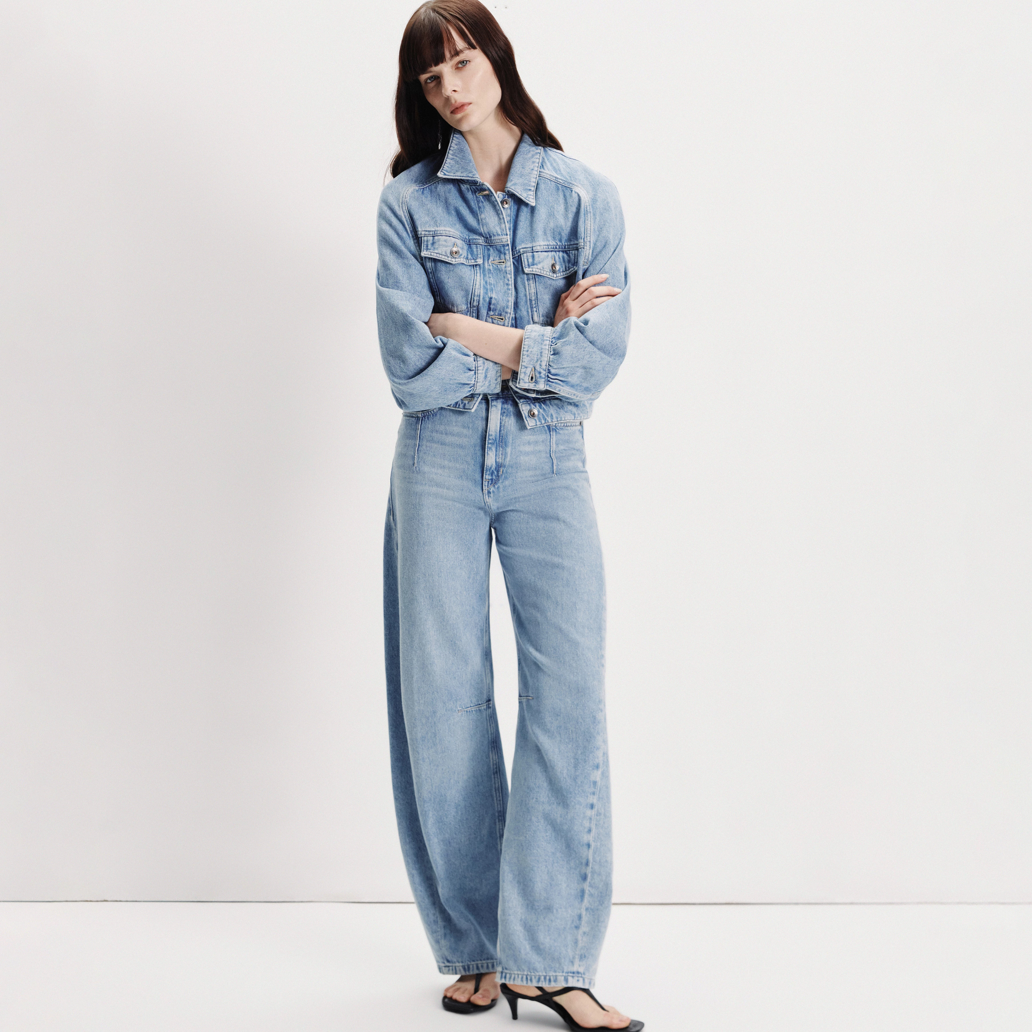 LIABLE - Pantalon coupe décontractée en denim doux - women - bleu