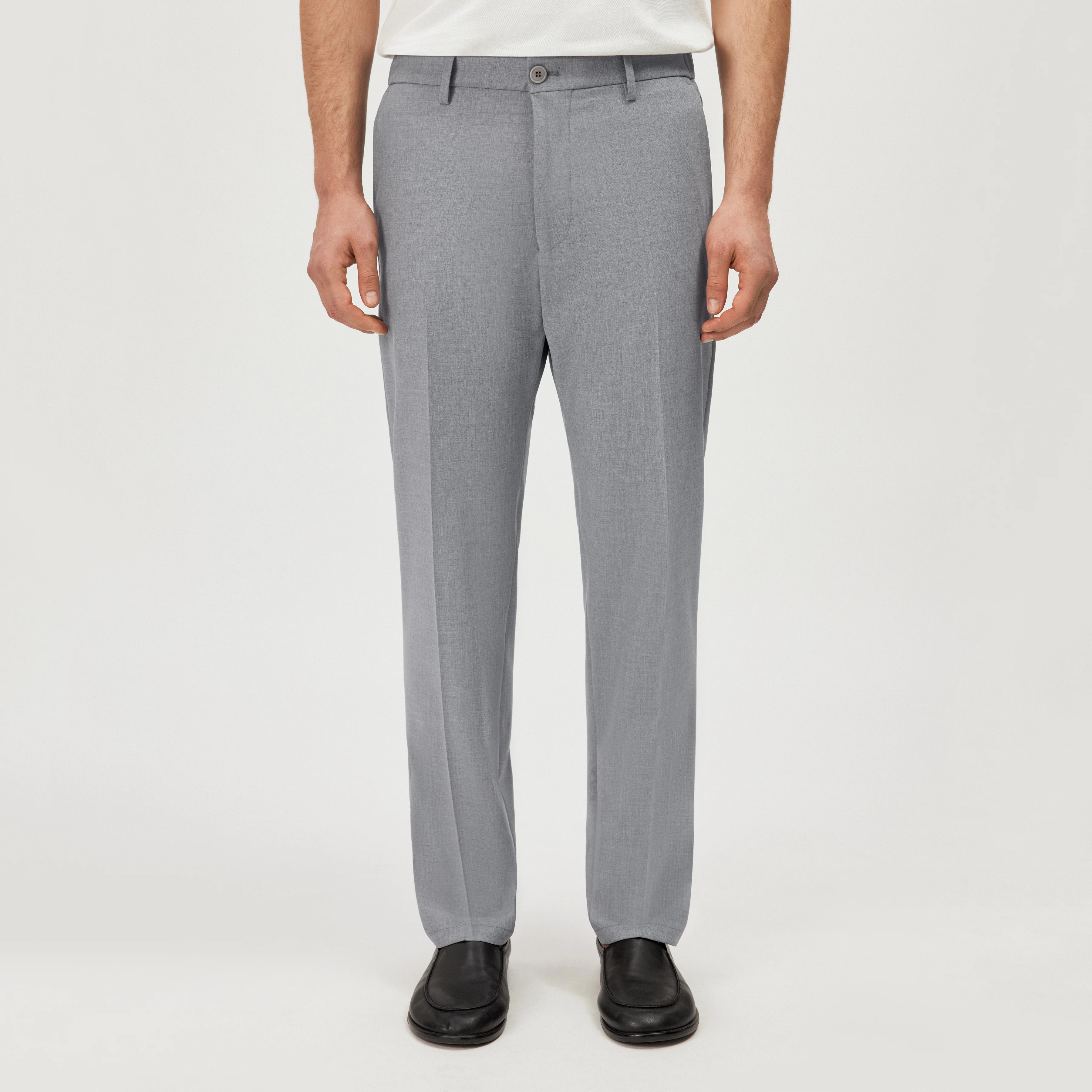 AJEND_RGLR_SK - Tailored trousers in wool blend - men - grey - Frontansicht