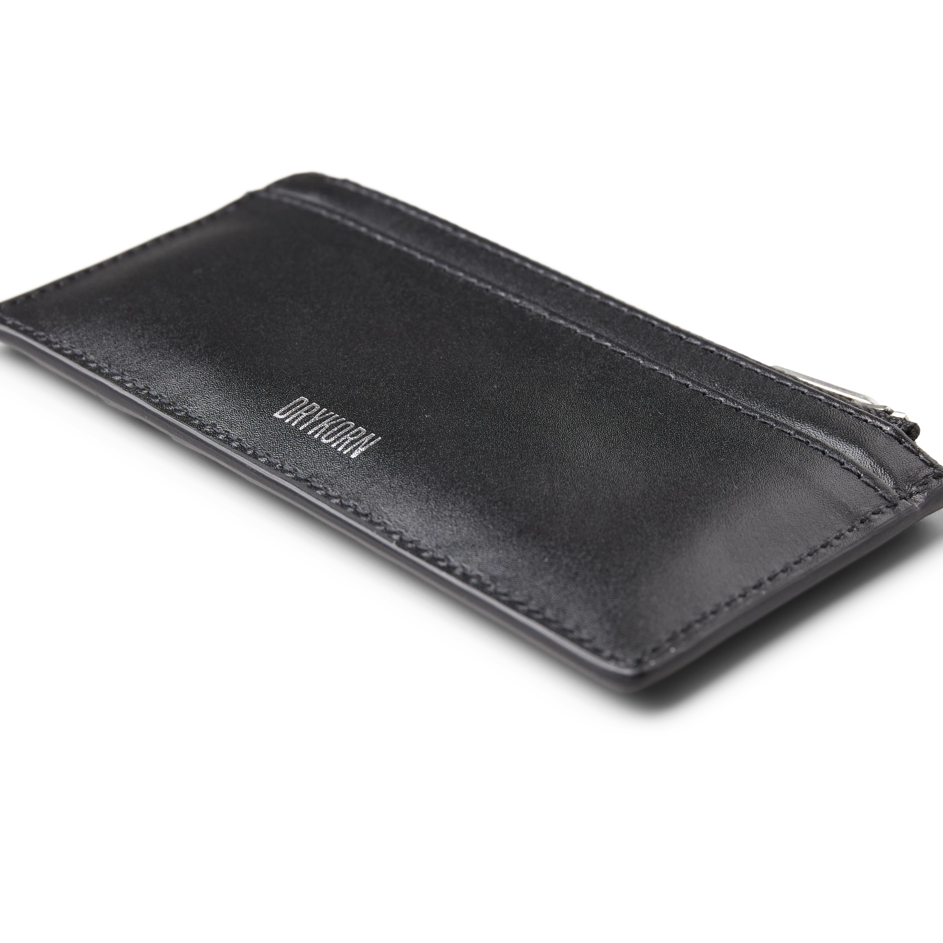 NORIK - Cardholder in Leder - Unisex - schwarz - Freisteller Detailansicht