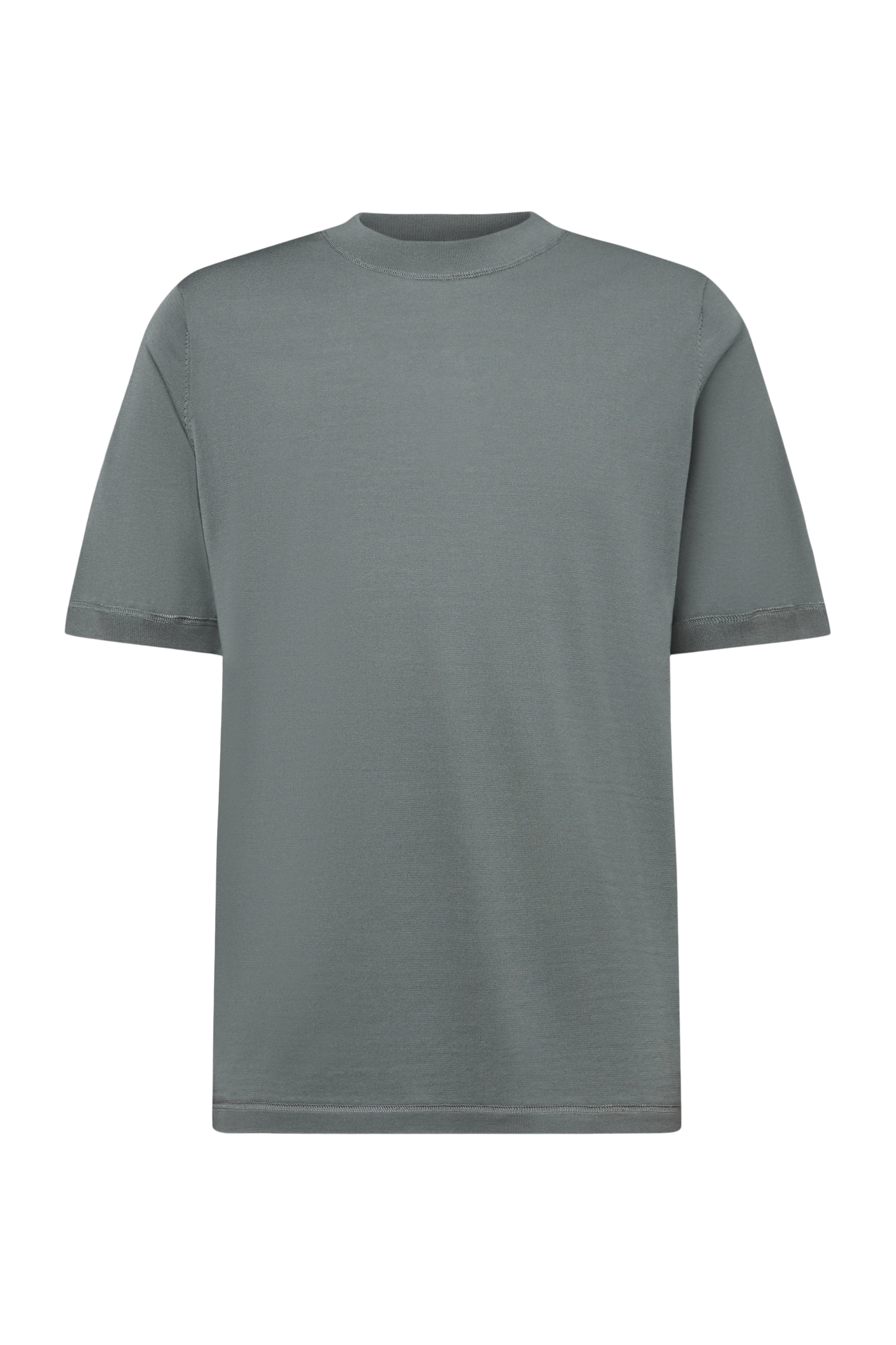 MICANO - Regular fit T-shirt in fine knit - men - green - Freisteller Frontansicht