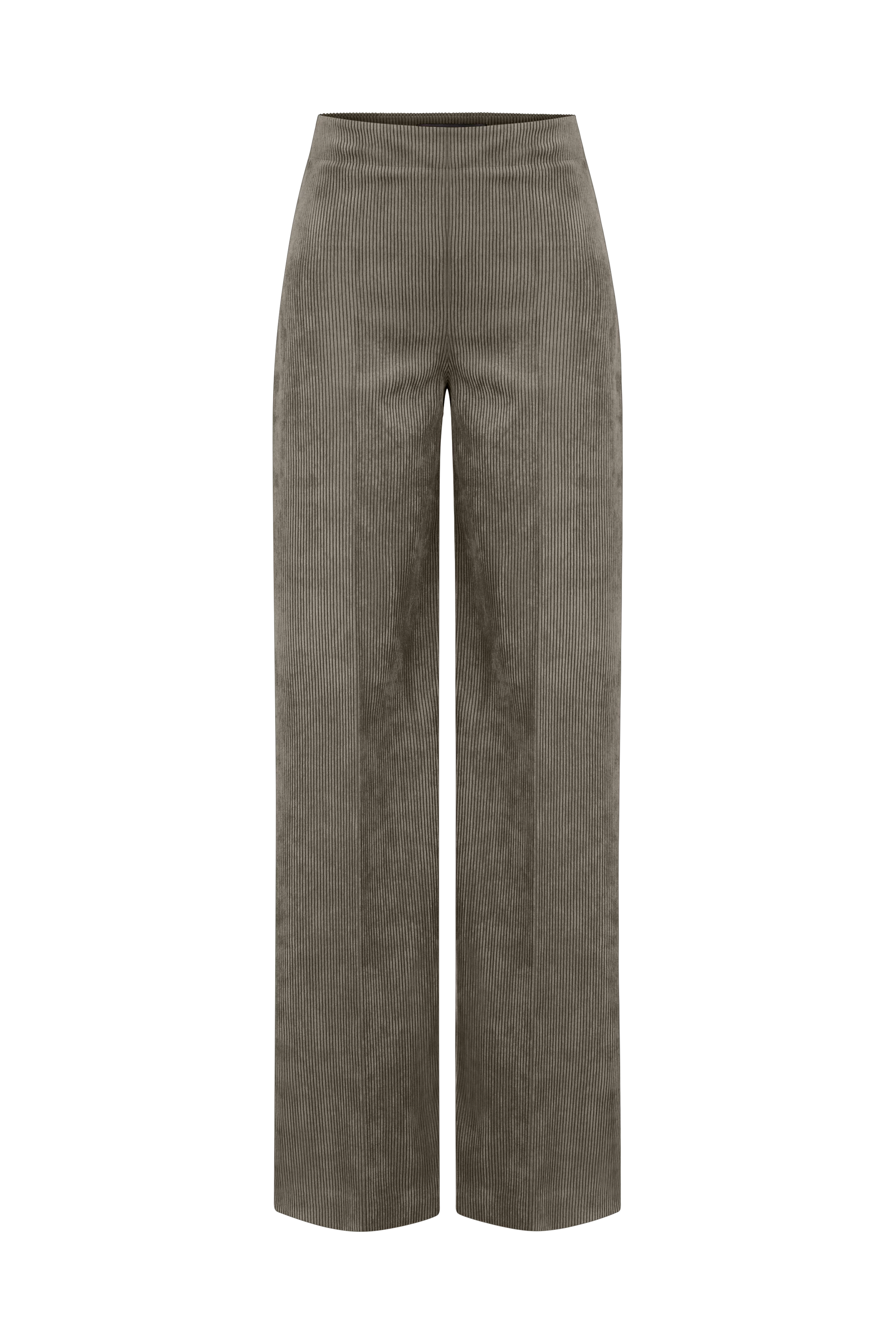 BEFORE - Marlenehose in Cord - Damen - grau - Freisteller Frontansicht