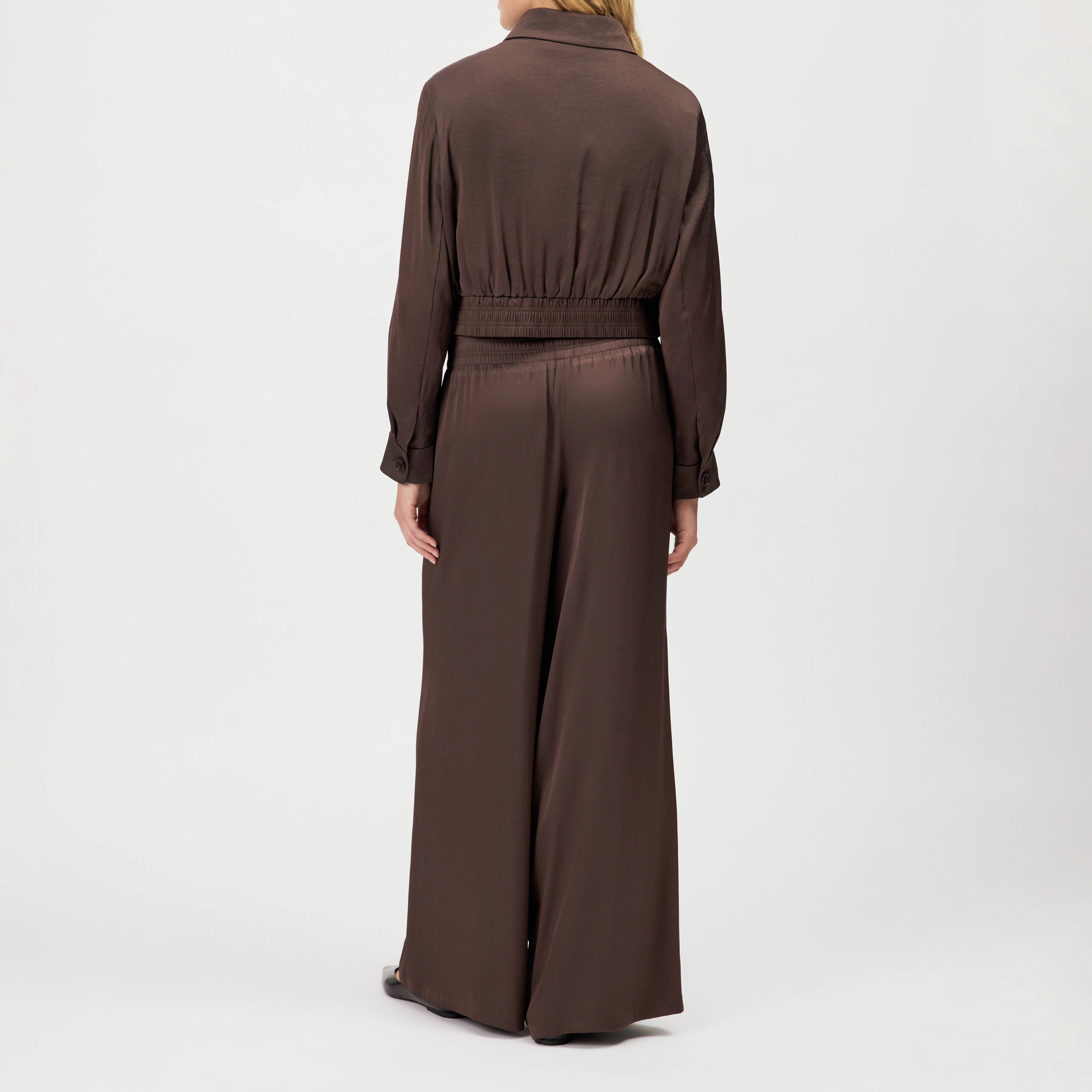 RADWAY_1 - Blouson court en satin - women - marron - Rückansicht