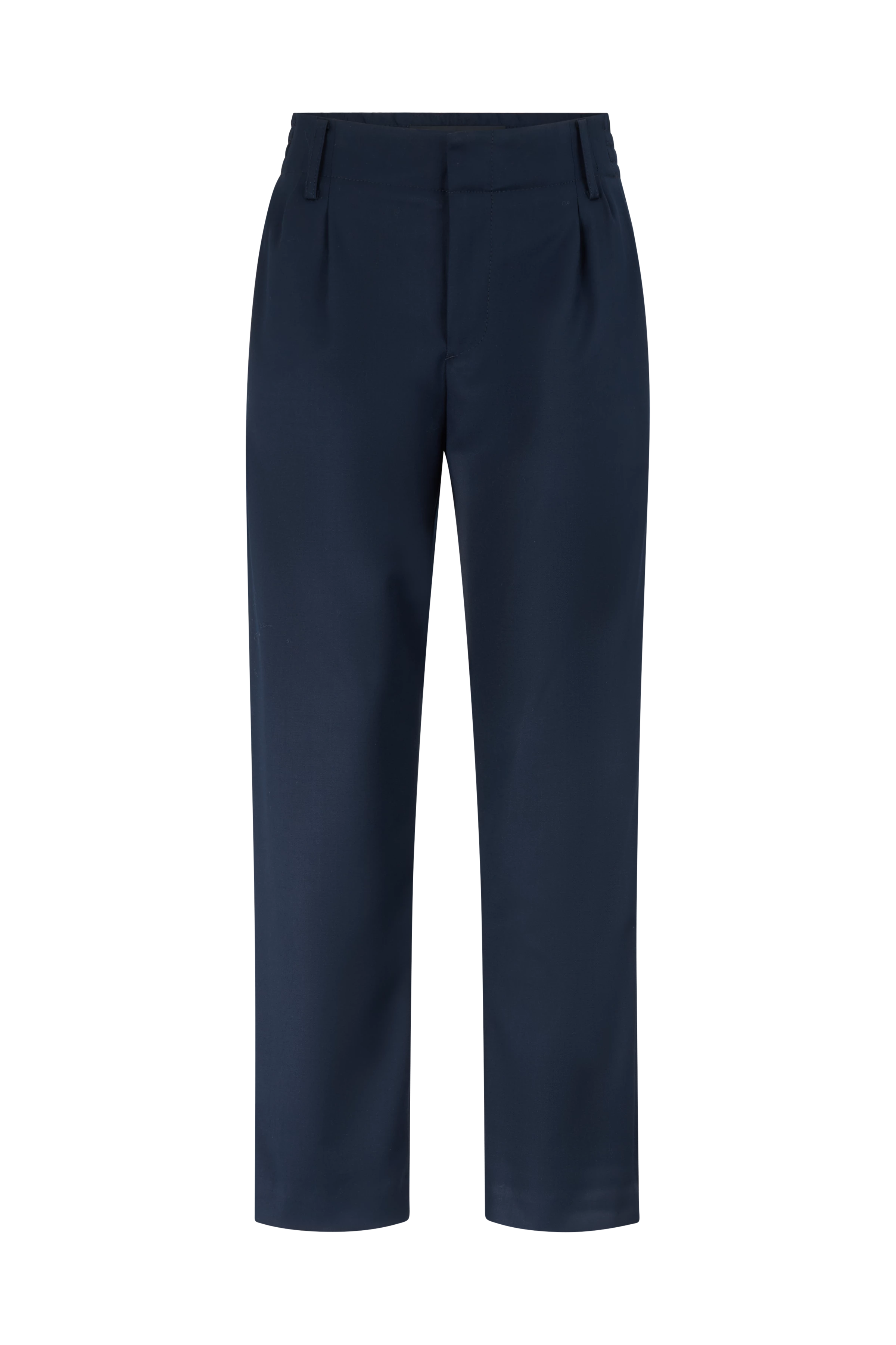 DISPATCH_0 - Pleated trousers with elasticated waistband in soft flannel - women - blue - Freisteller Frontansicht