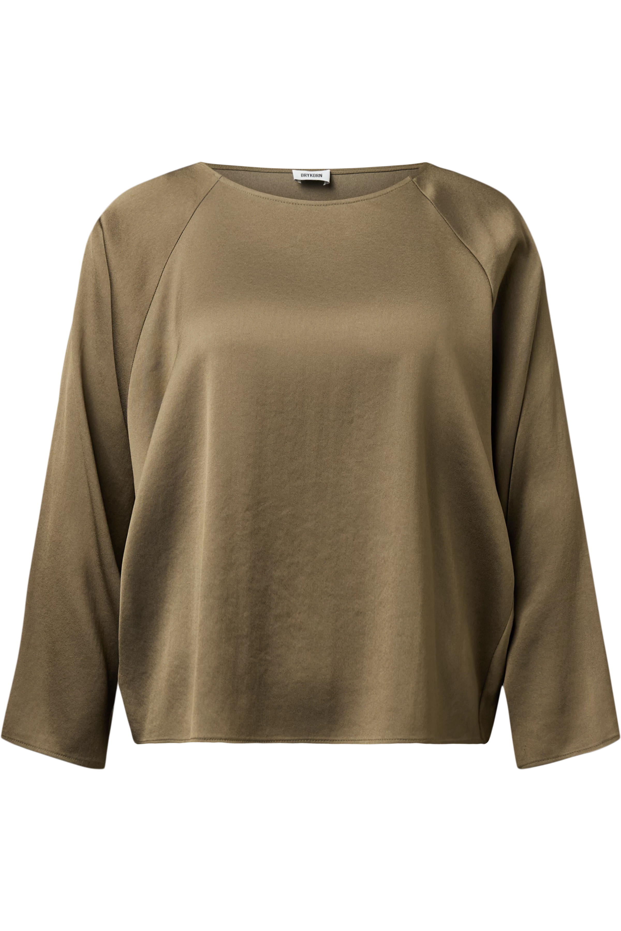 NIALINI - T-shirt blouse in satin - women - green - Freisteller Frontansicht