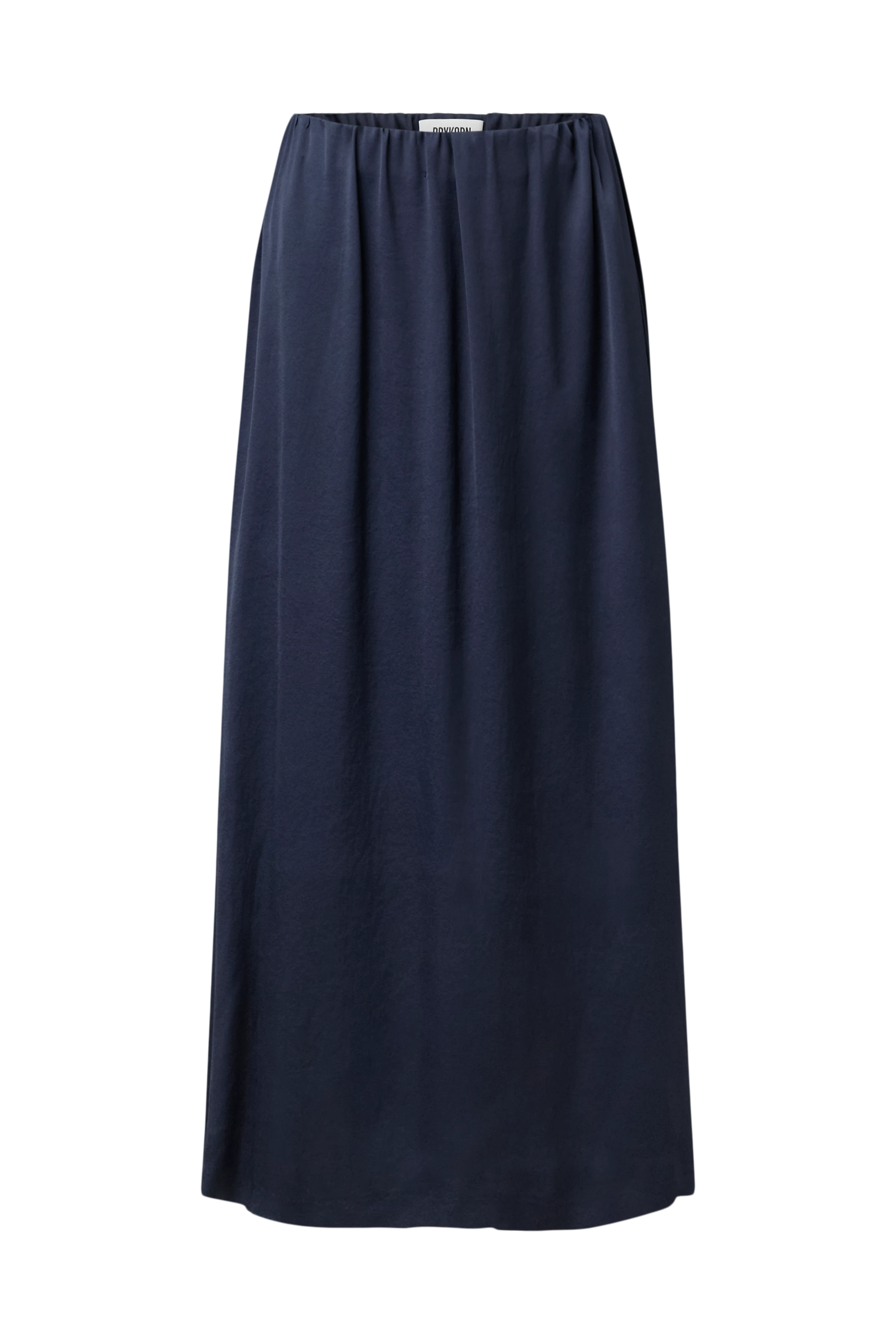 IDONEA - Midirock mit elastischem Bund in Satin - Damen - blau - Freisteller Frontansicht