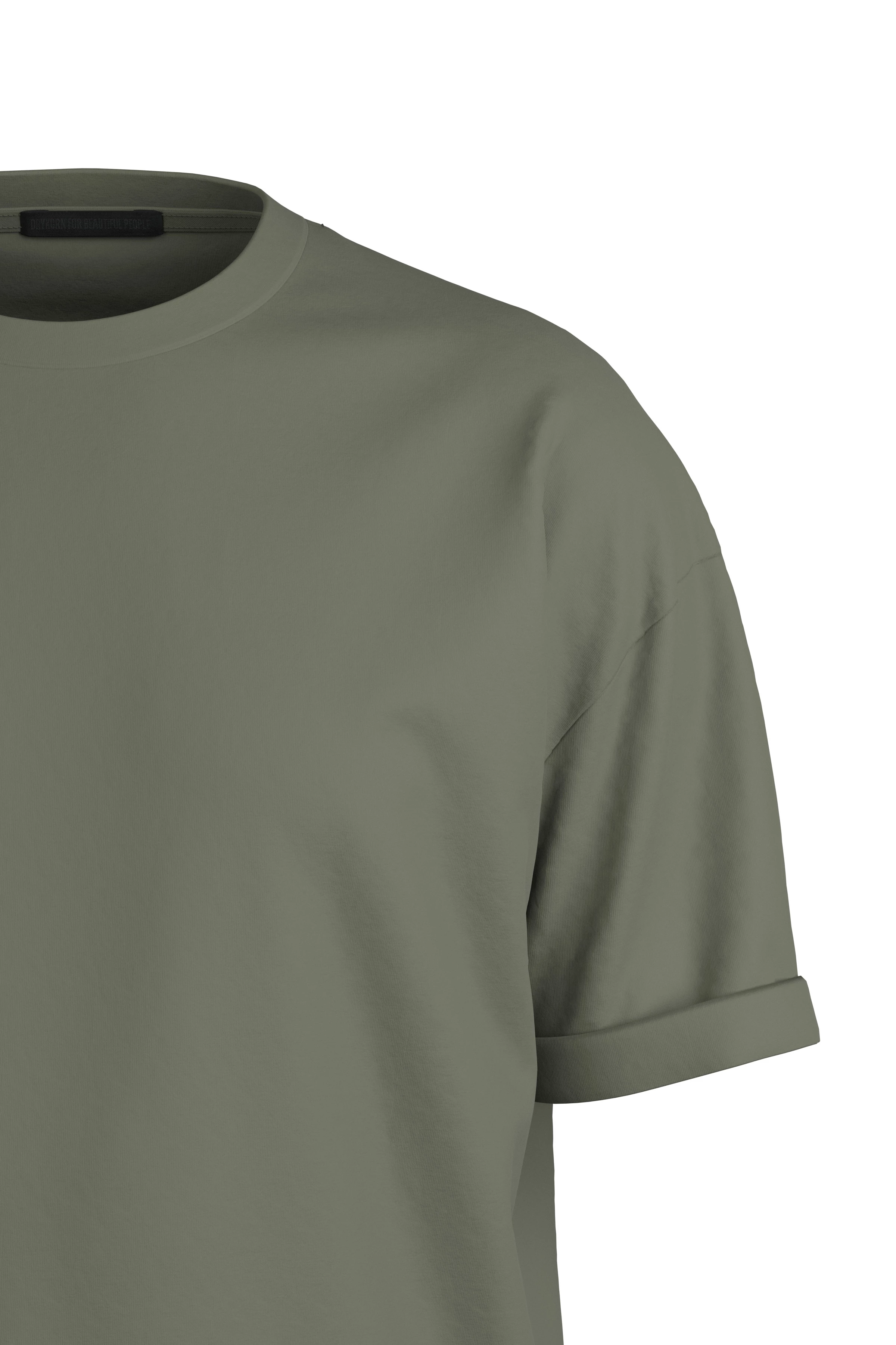 THILO - relaxed fit cotton T-Shirt - men - green - Freisteller Detailansicht