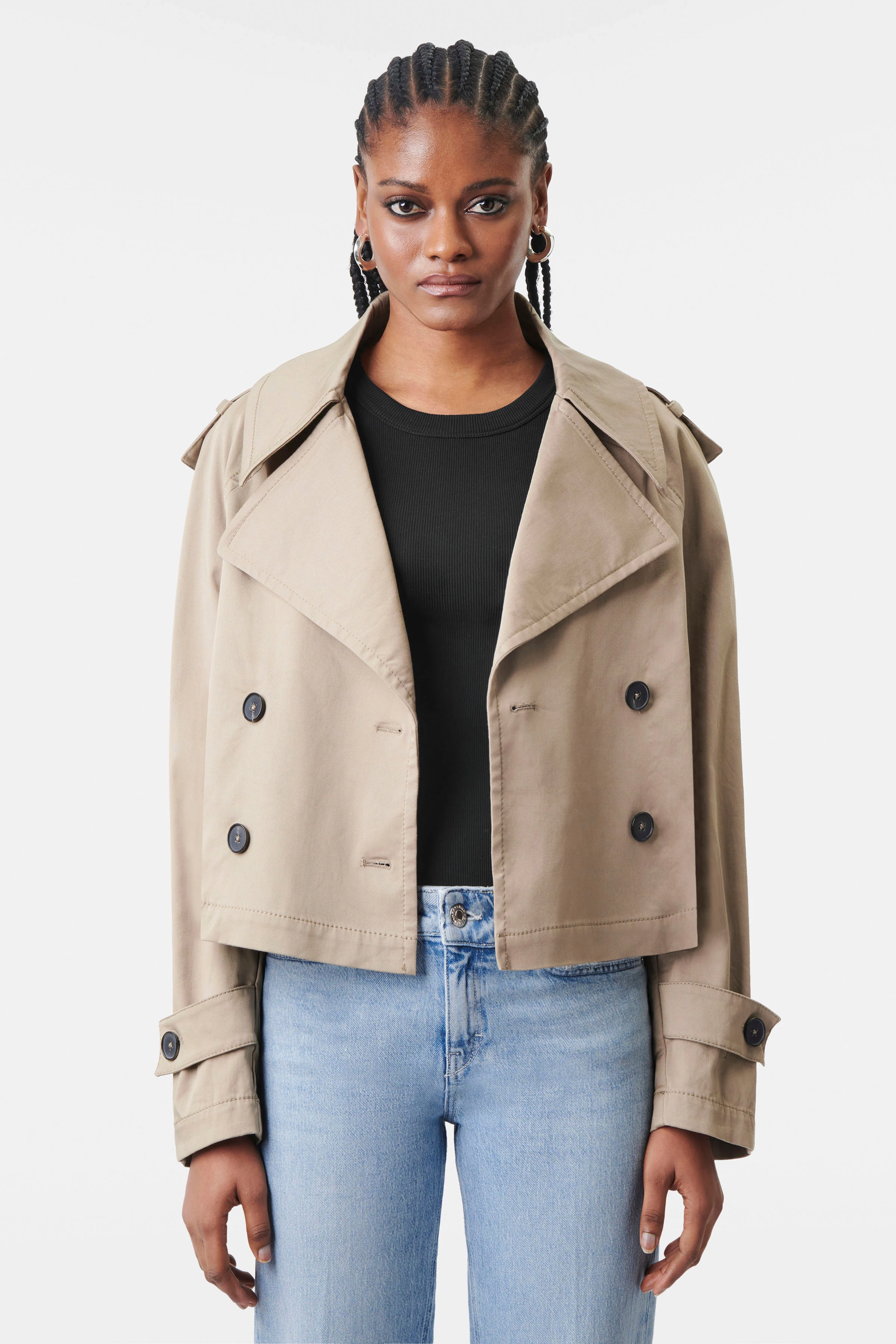 PODINGTON - Babytrenchcoat in Baumwoll-Gabardine - Damen - braun - Frontansicht