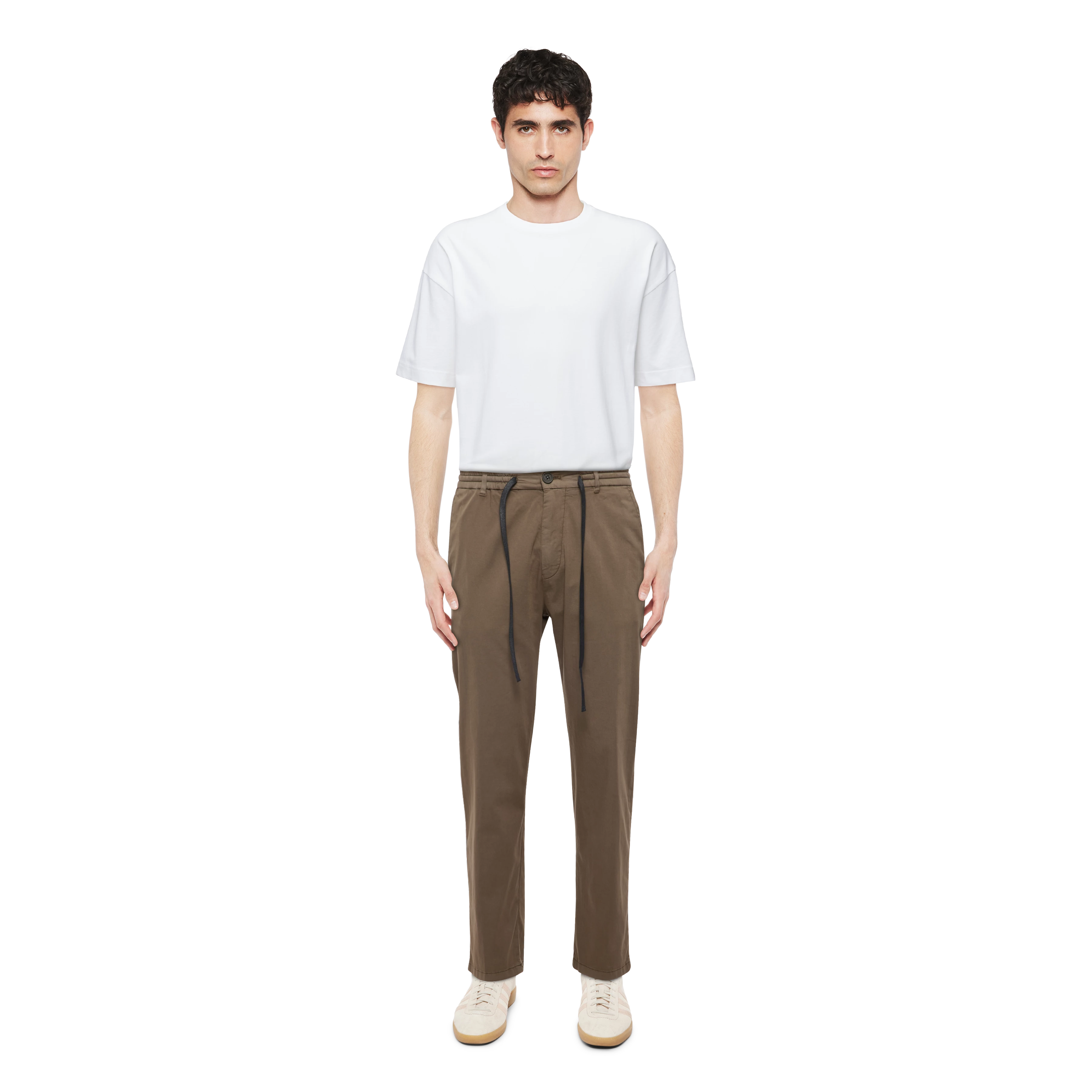 DEGER - Jogpants avec cordon de serrage en satin - men - vert - Ganzkörper-Frontansicht