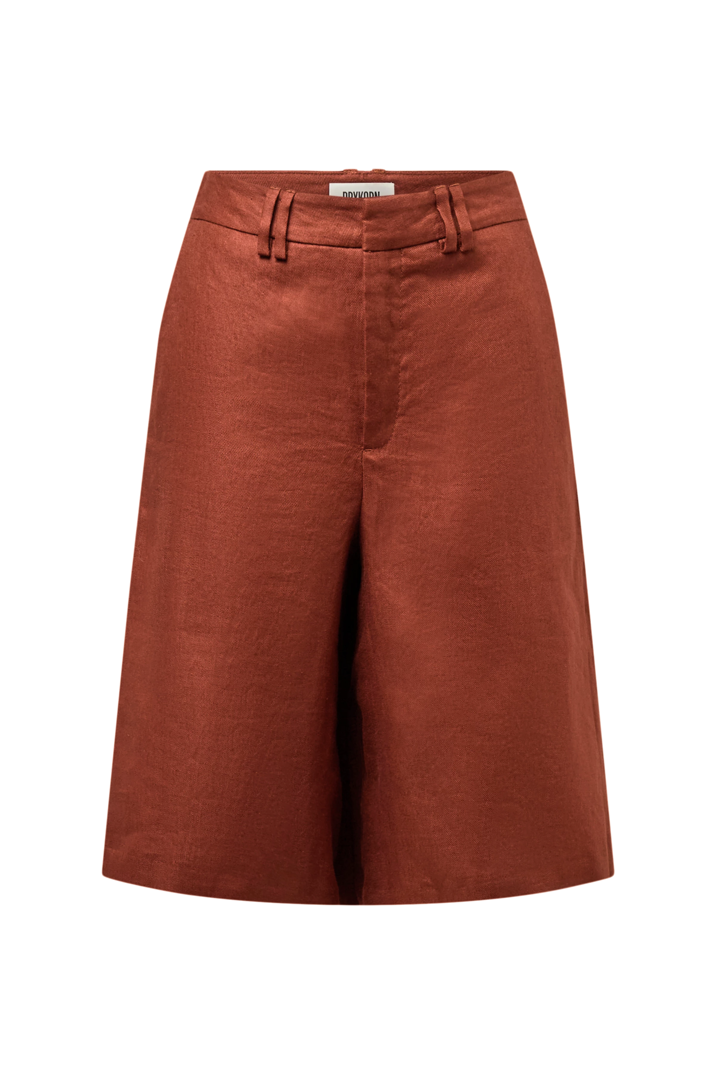 GOVERN - Bermuda coupe décontractée en twill mat - women - rouge - Freisteller Frontansicht