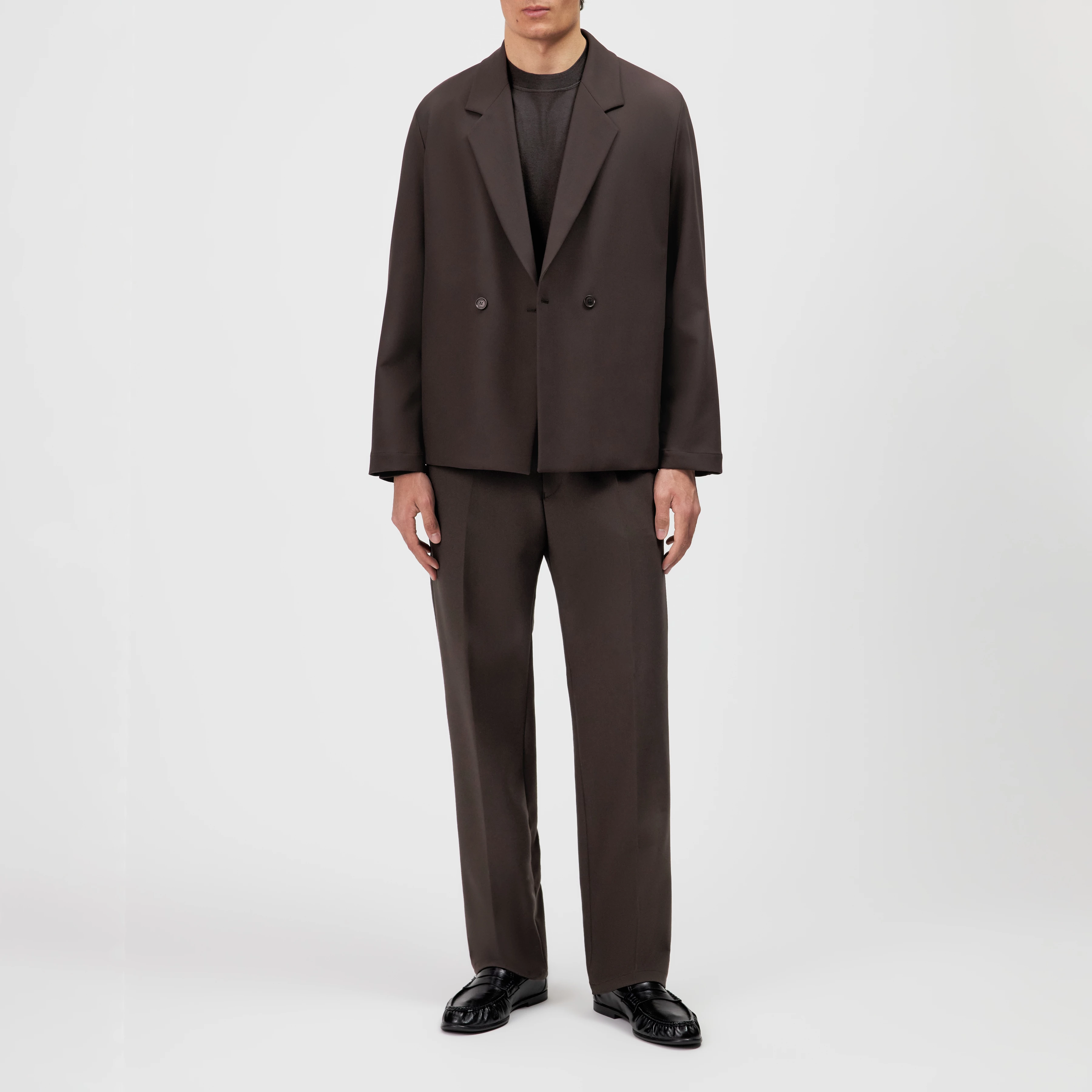 GARONA_B - Casual chino in smooth fabric - men - brown - Ganzkörper-Frontansicht