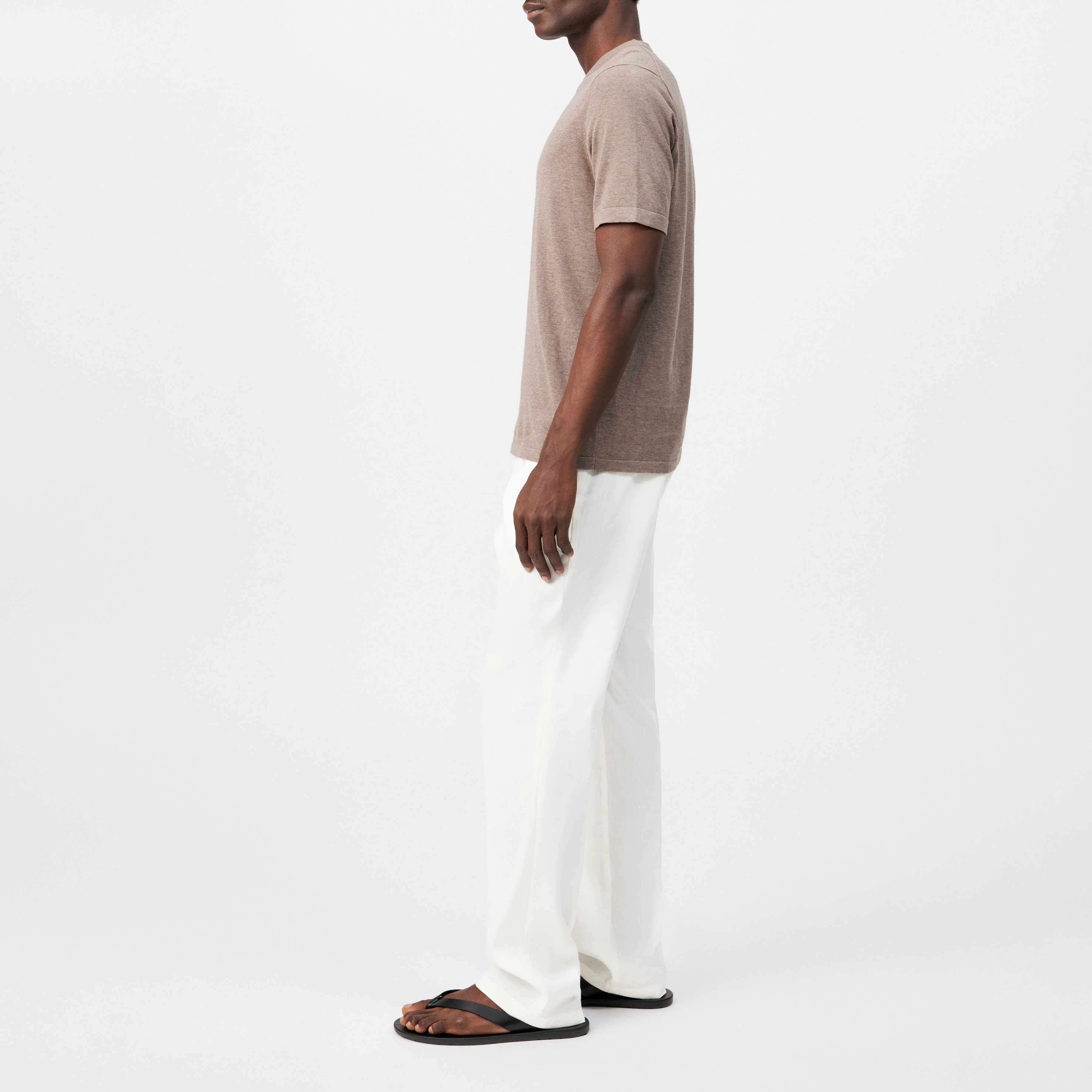 VALENTIN - T-shirt in mercerised cotton - men - brown - Seitenansicht