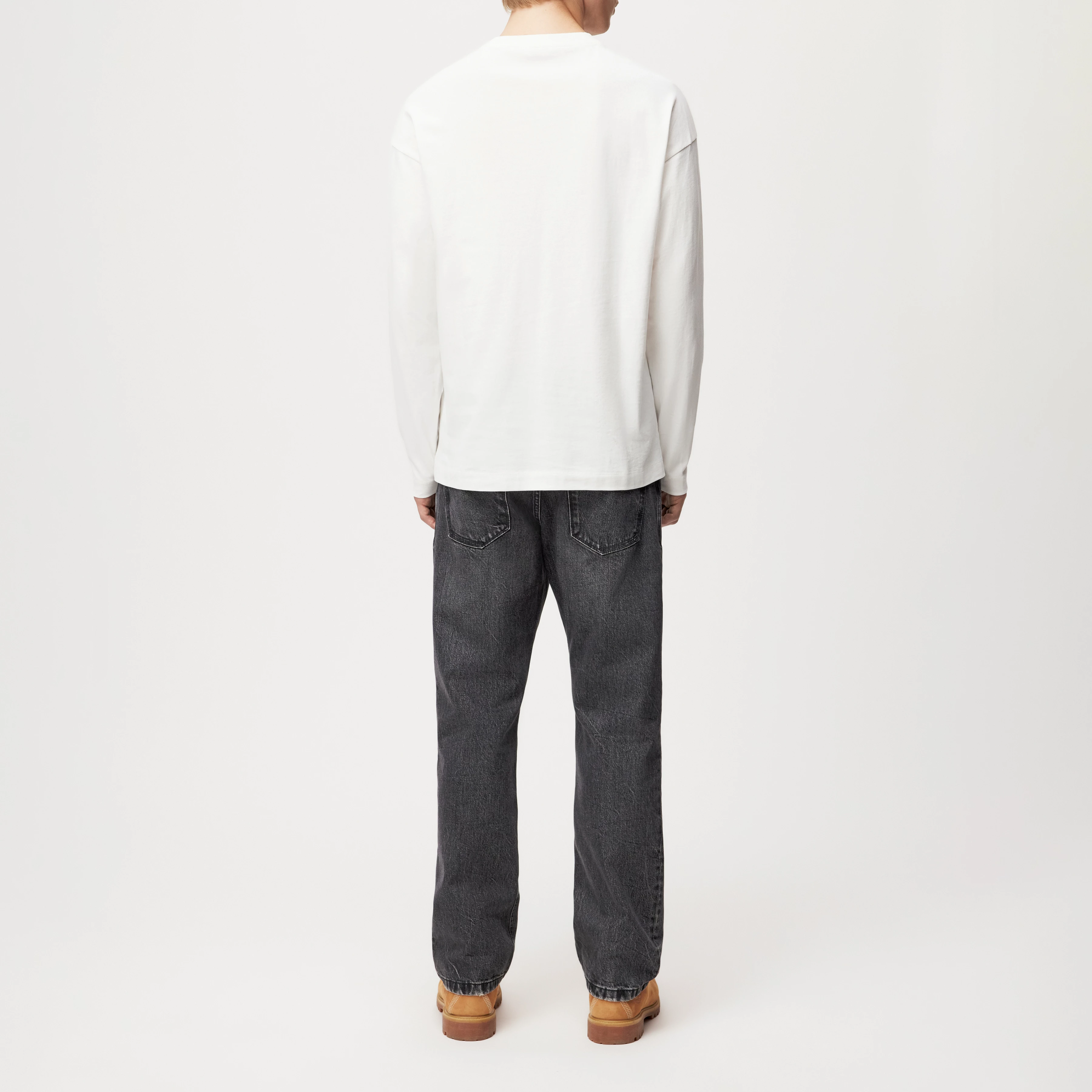 MARRIO - Longsleeve in gewaschener Optik - Herren - off white - Rückansicht