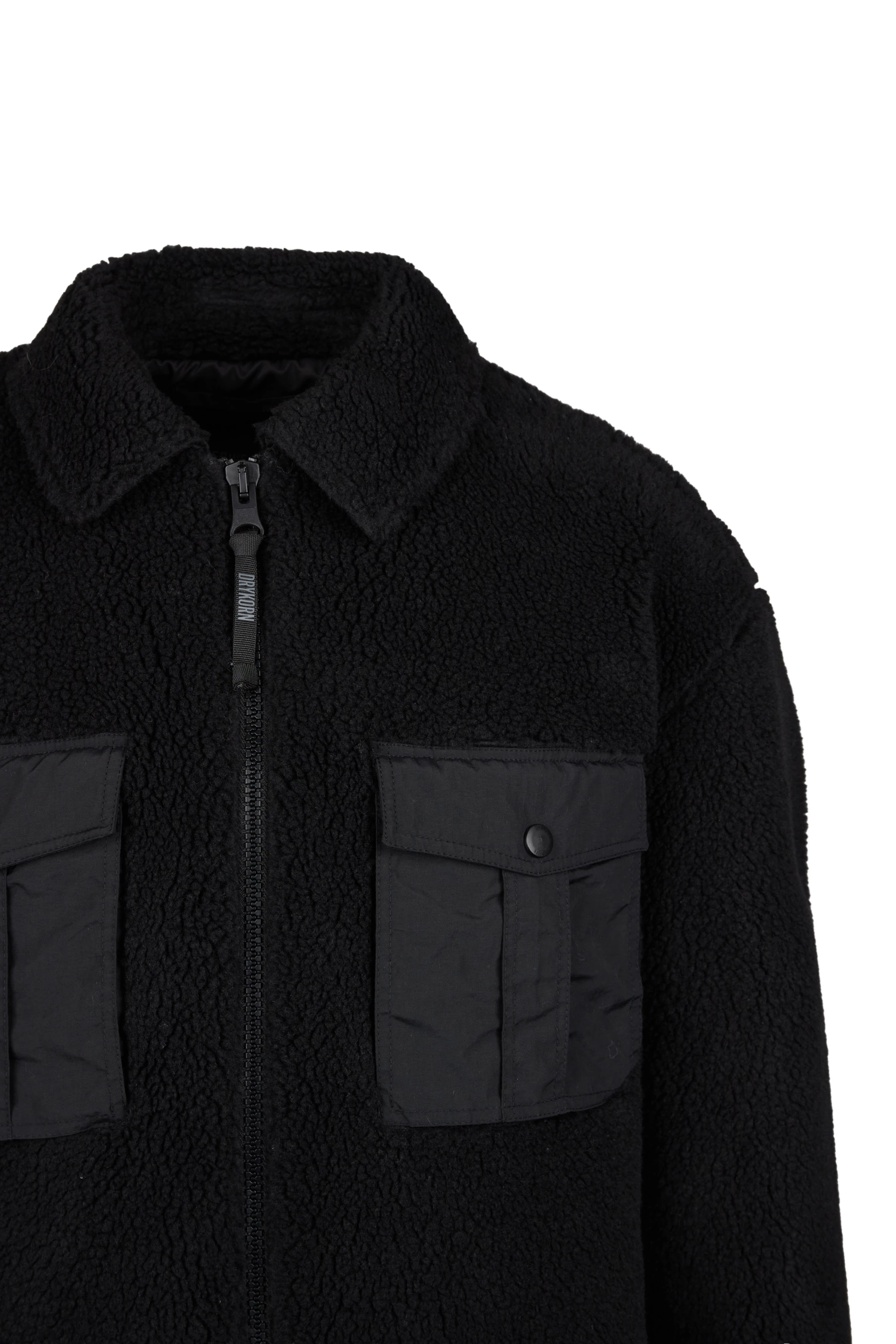 LEENO - Teddy Jacke - Herren - schwarz - Freisteller Detailansicht