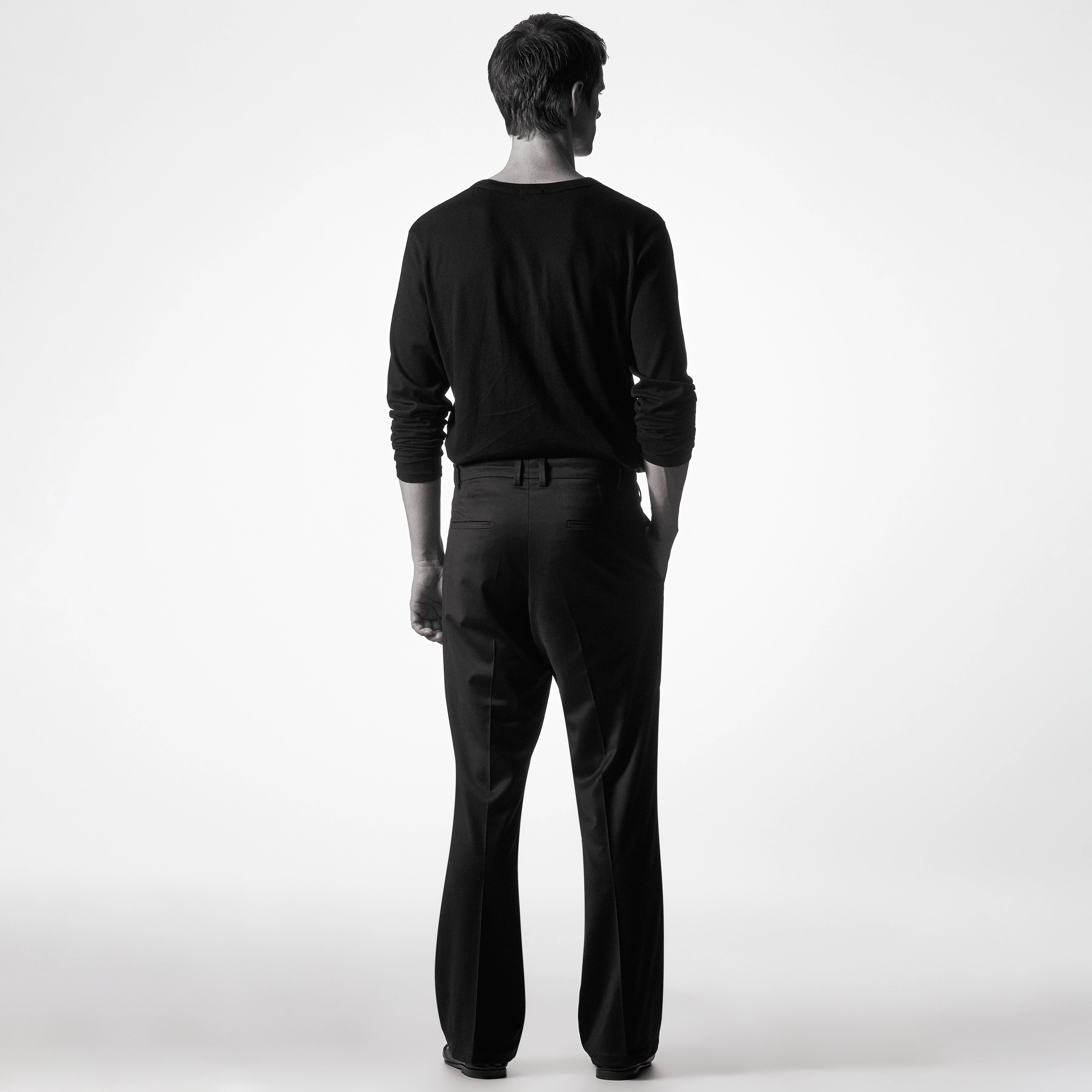 DRYHARDY - Bootcut trousers in a premium wool blend - men - black - Rückansicht