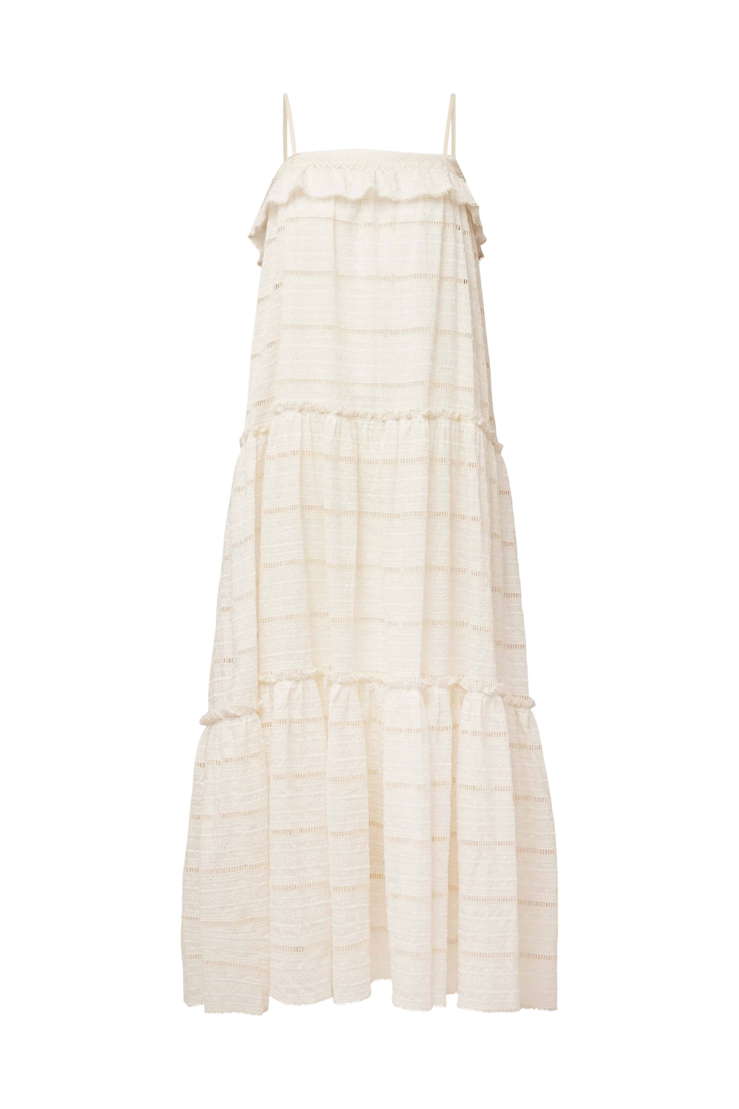 NIVELA - Cotton-silk maxi sundress - women - off white - Freisteller Frontansicht