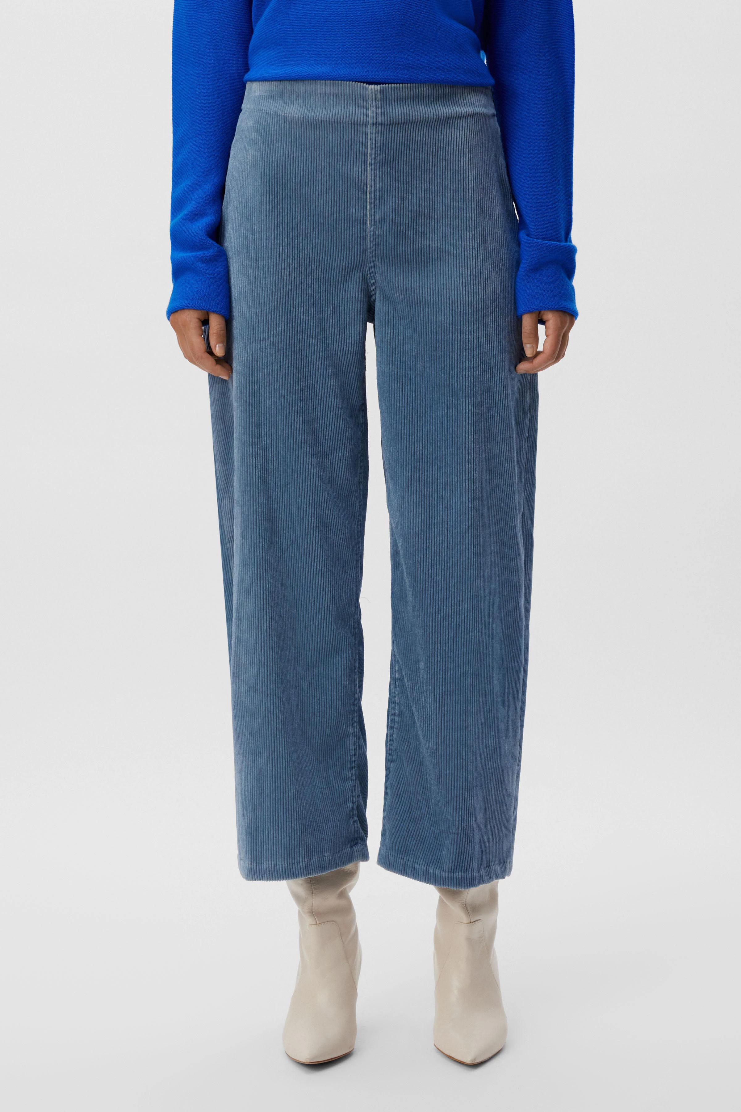 SEAL - corduroy broek met pijp - dames - blauw - Frontansicht