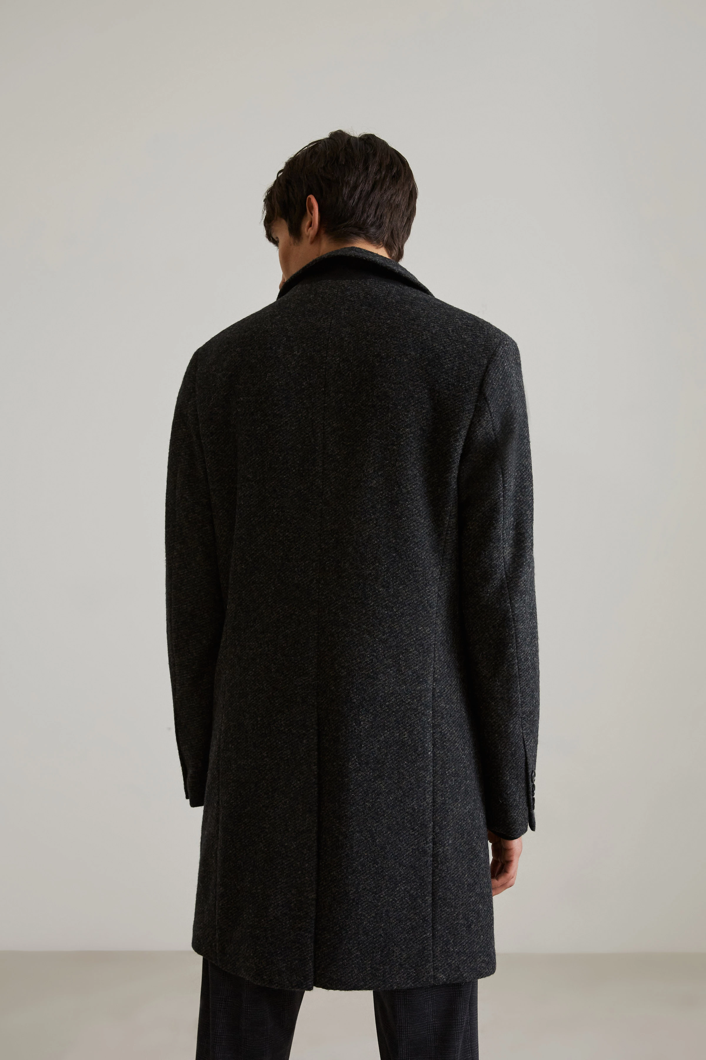 LUGO - klassischer Mantel aus Woll-Mix - Herren - oliv - Rückansicht