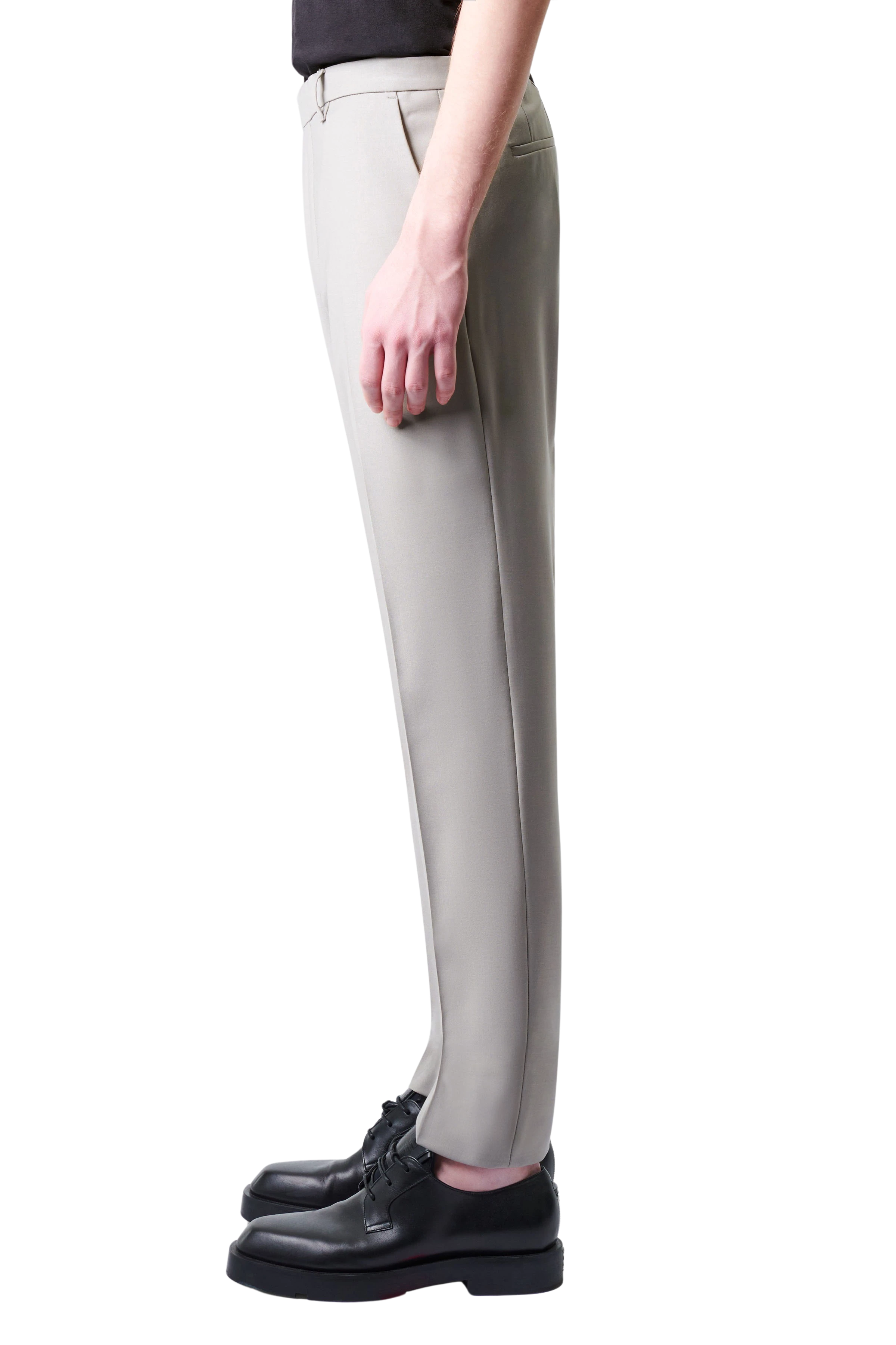 PIET_SK - Klassische Slim Fit Hose in Bi-Stretch - Herren - beige - Seitenansicht