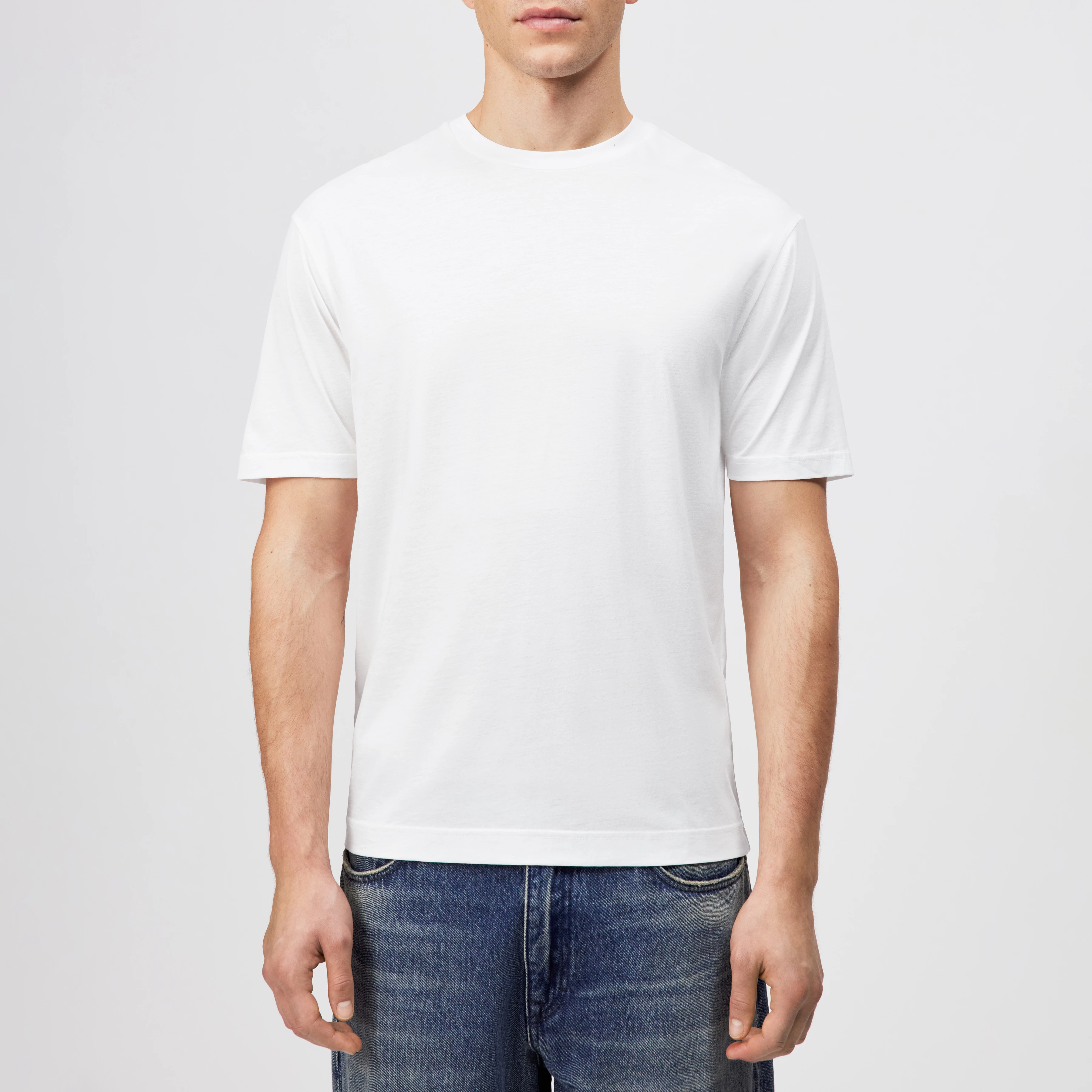 GILBERD - T-Shirt in Baumwoll-Modal-Mix - Herren - weiß - Frontansicht