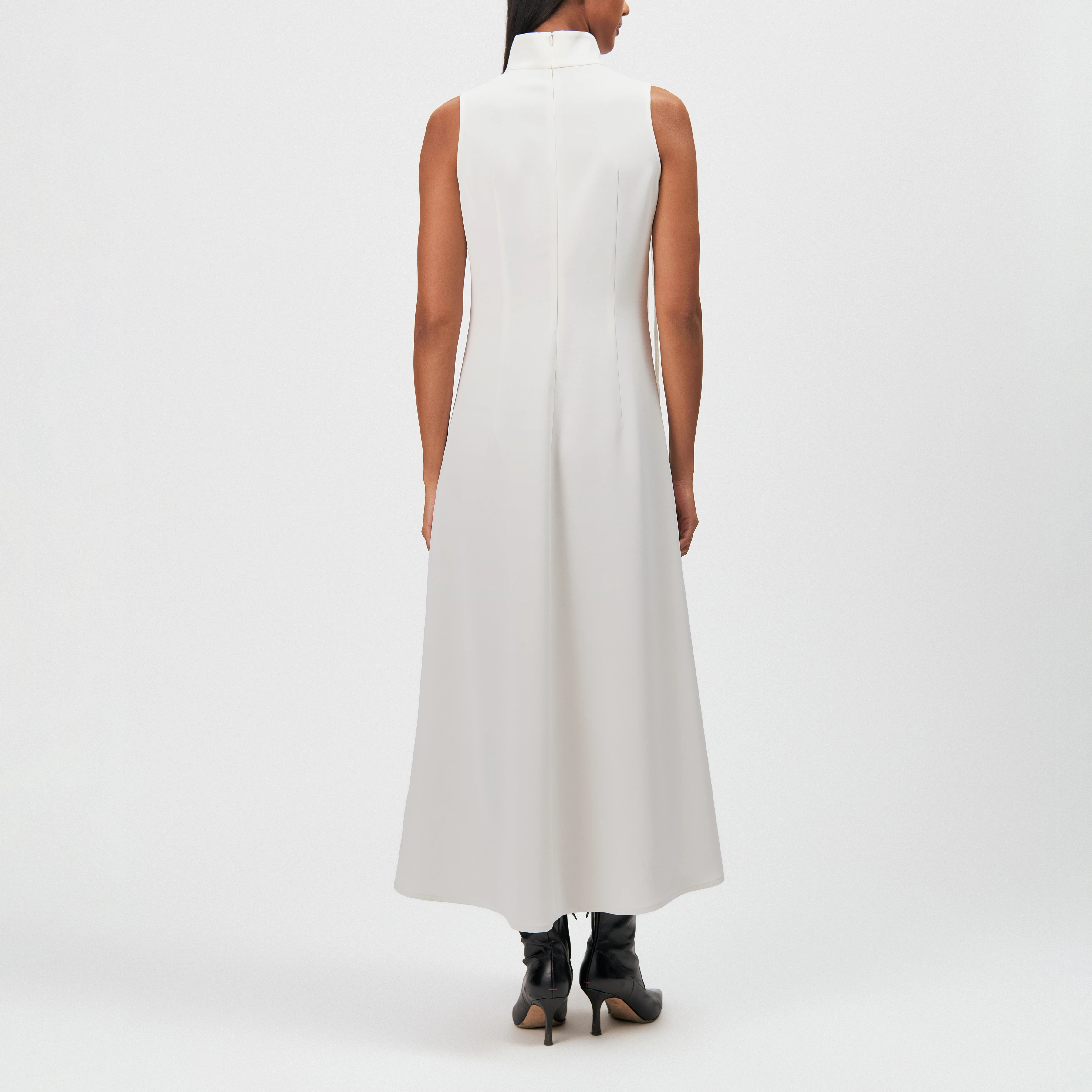 CAISIA_1 - Satin sleeveless maxi dress - women - off white - Rückansicht