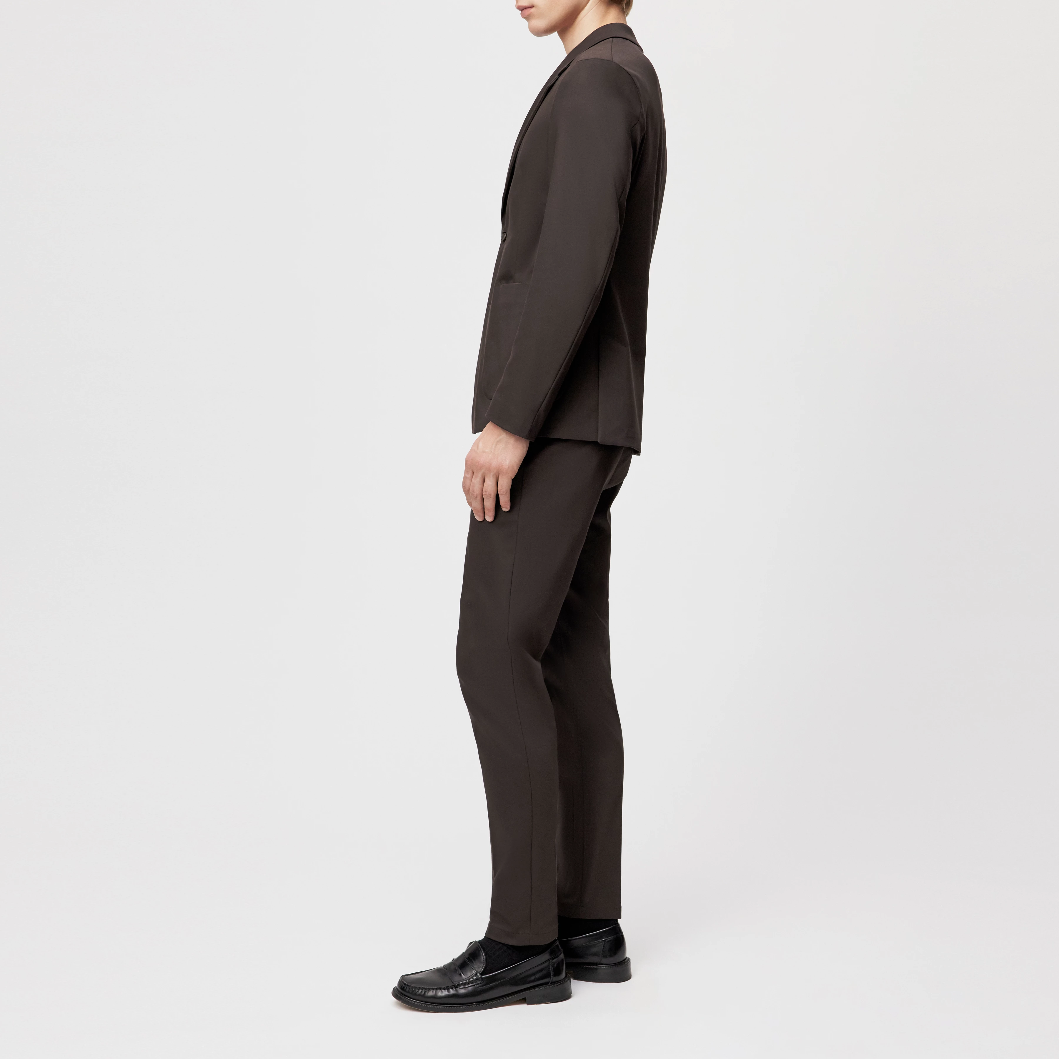 MARLS - Einreihiges Sakko in Technostretch-Satin - Herren - braun - Seitenansicht