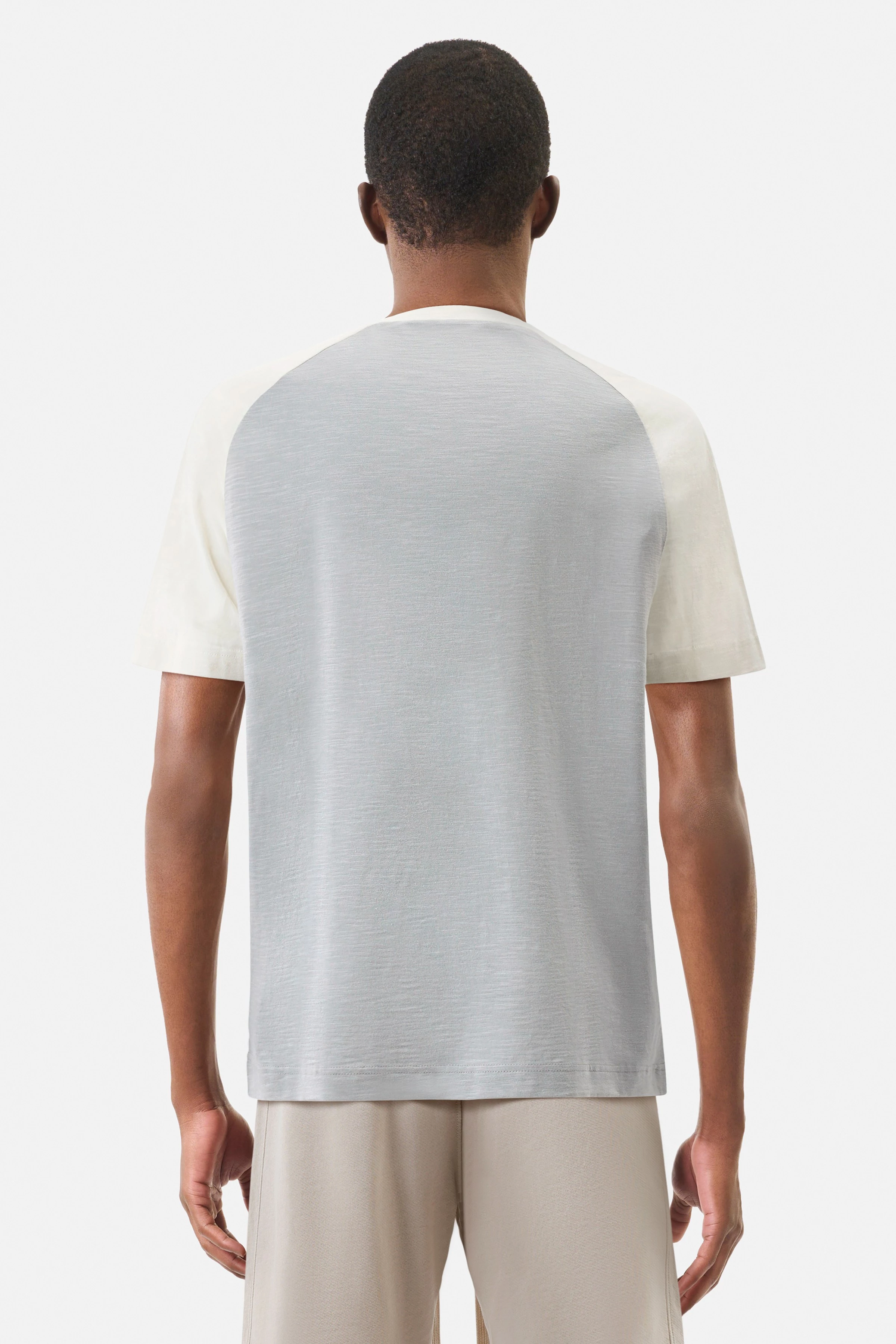 PIRIO - 2-Tone Relaxed Skater Shirt in reiner Baumwolle - Herren - blau - Rückansicht