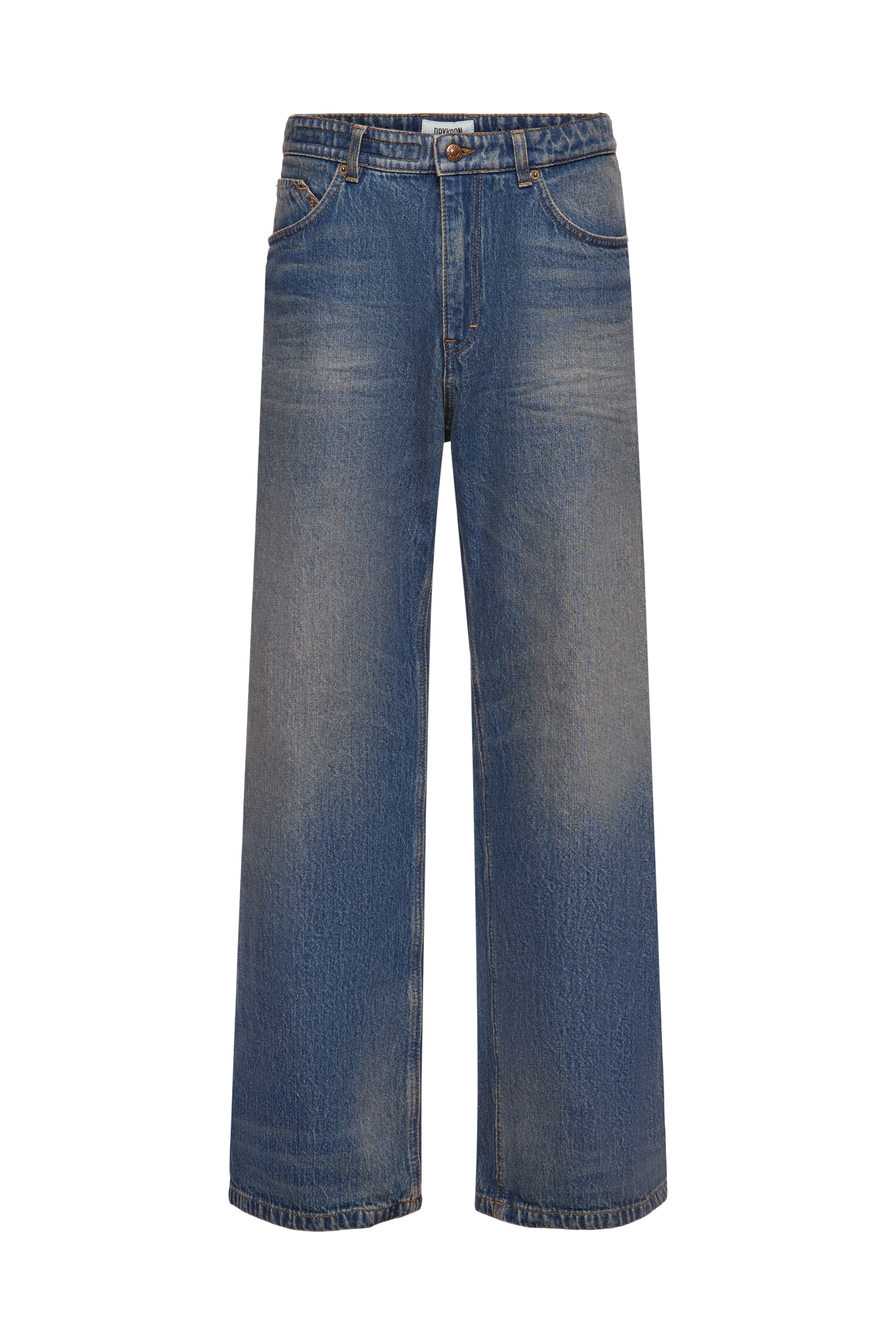 LOWDY - Jeans mit weitem Beinverlauf in Mid-Blue Denim - Herren - blau - Freisteller Frontansicht