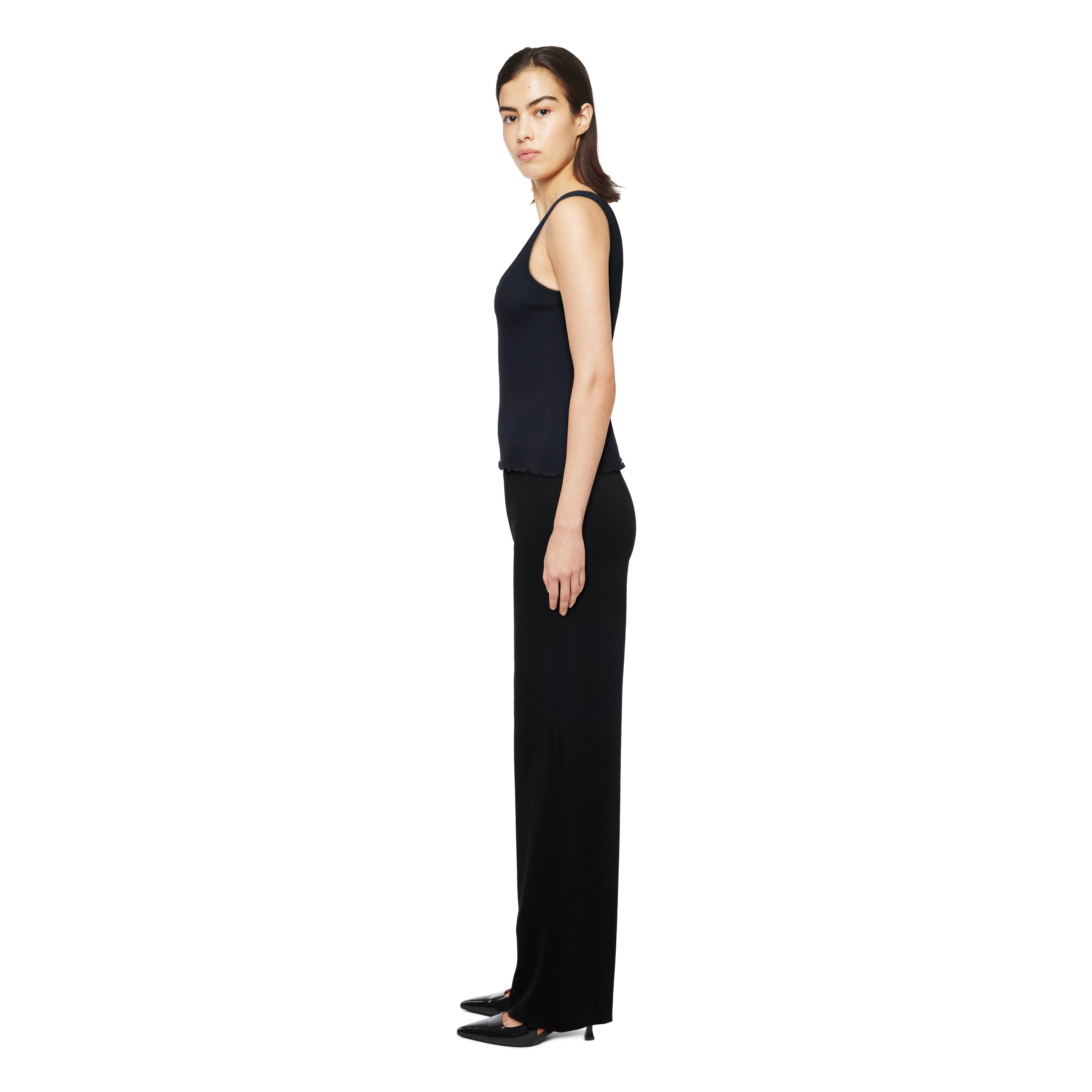 VENDICA - Jersey top in blended cotton modal - women - Natural Aluminium - Seitenansicht