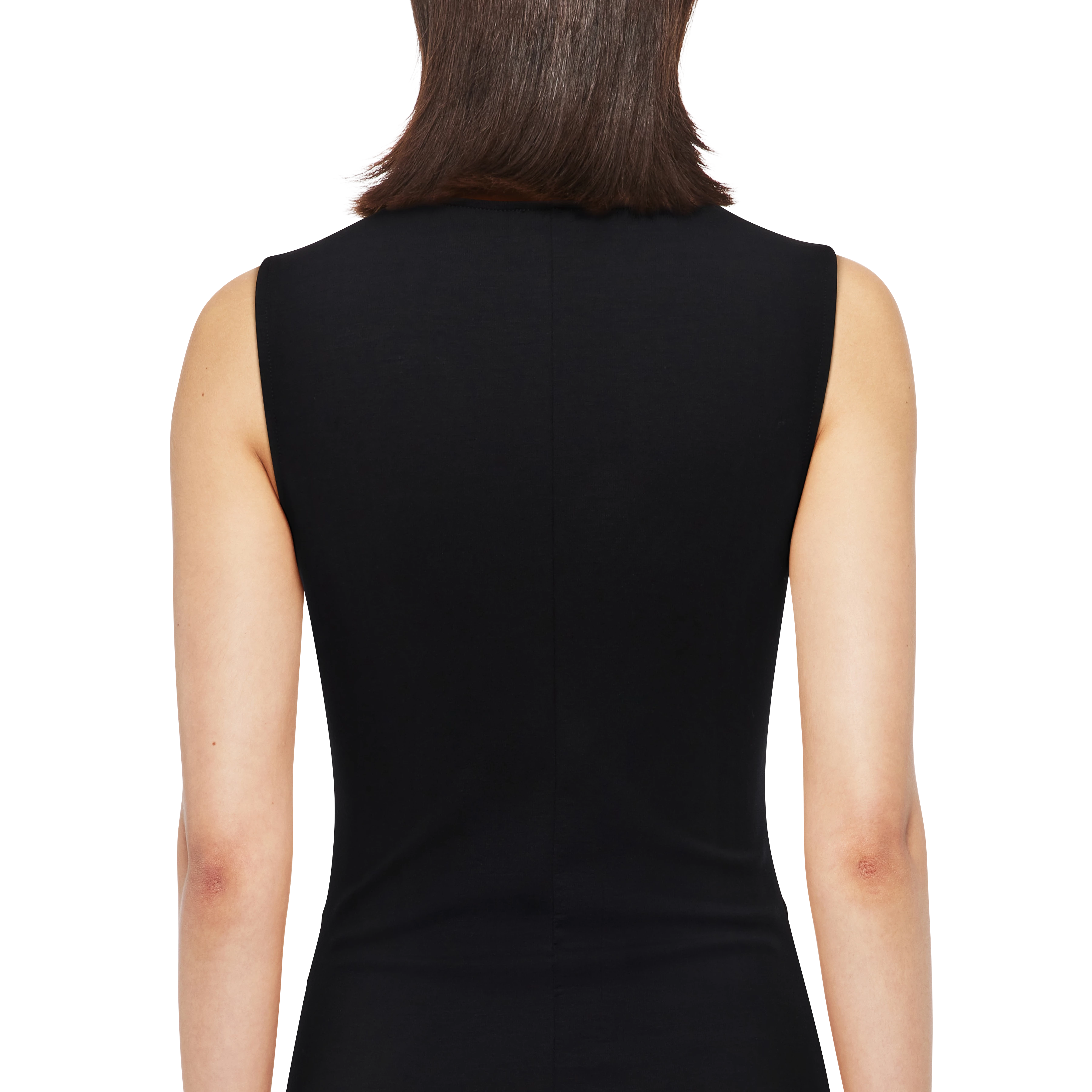 MERIAM - Jersey Top mit Raffung in Lyocell-Mix - Damen - schwarz - Detailansicht am Model