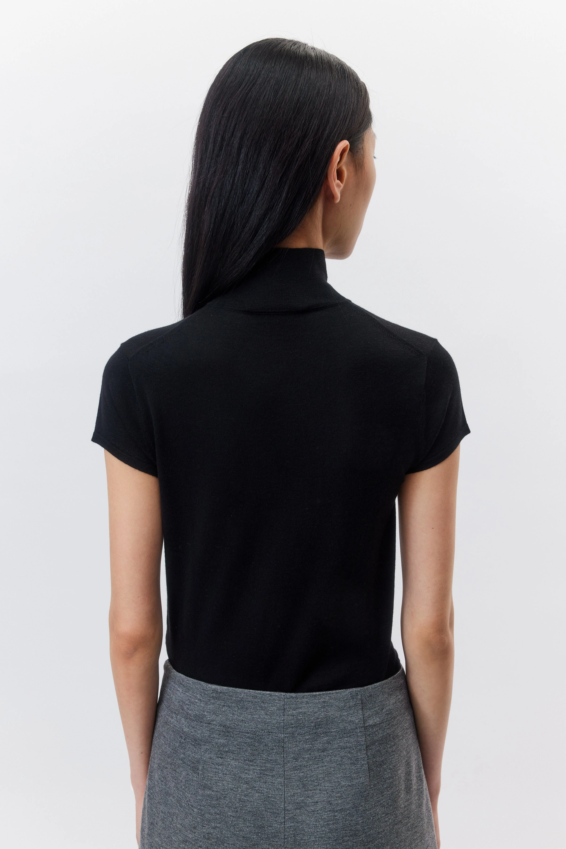 IRIMA - t-shirt in silk-cashmere mix - women - black - Rückansicht
