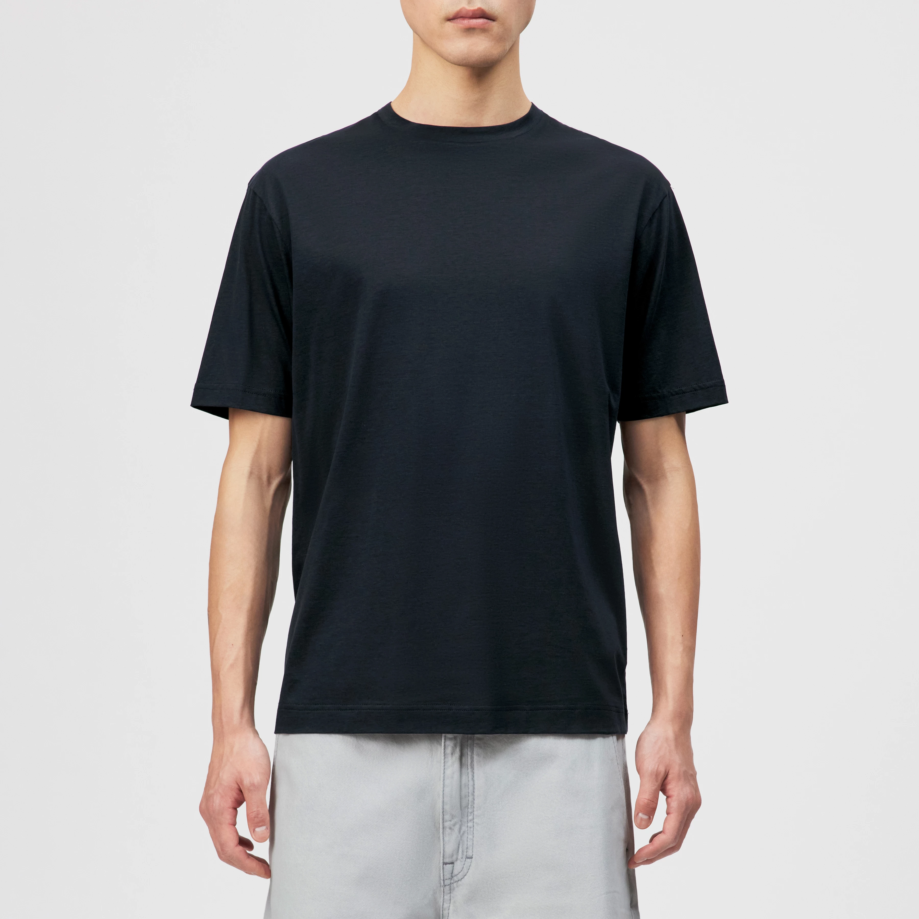 GILBERD - T-shirt in blended cotton modal - men - blue - Frontansicht