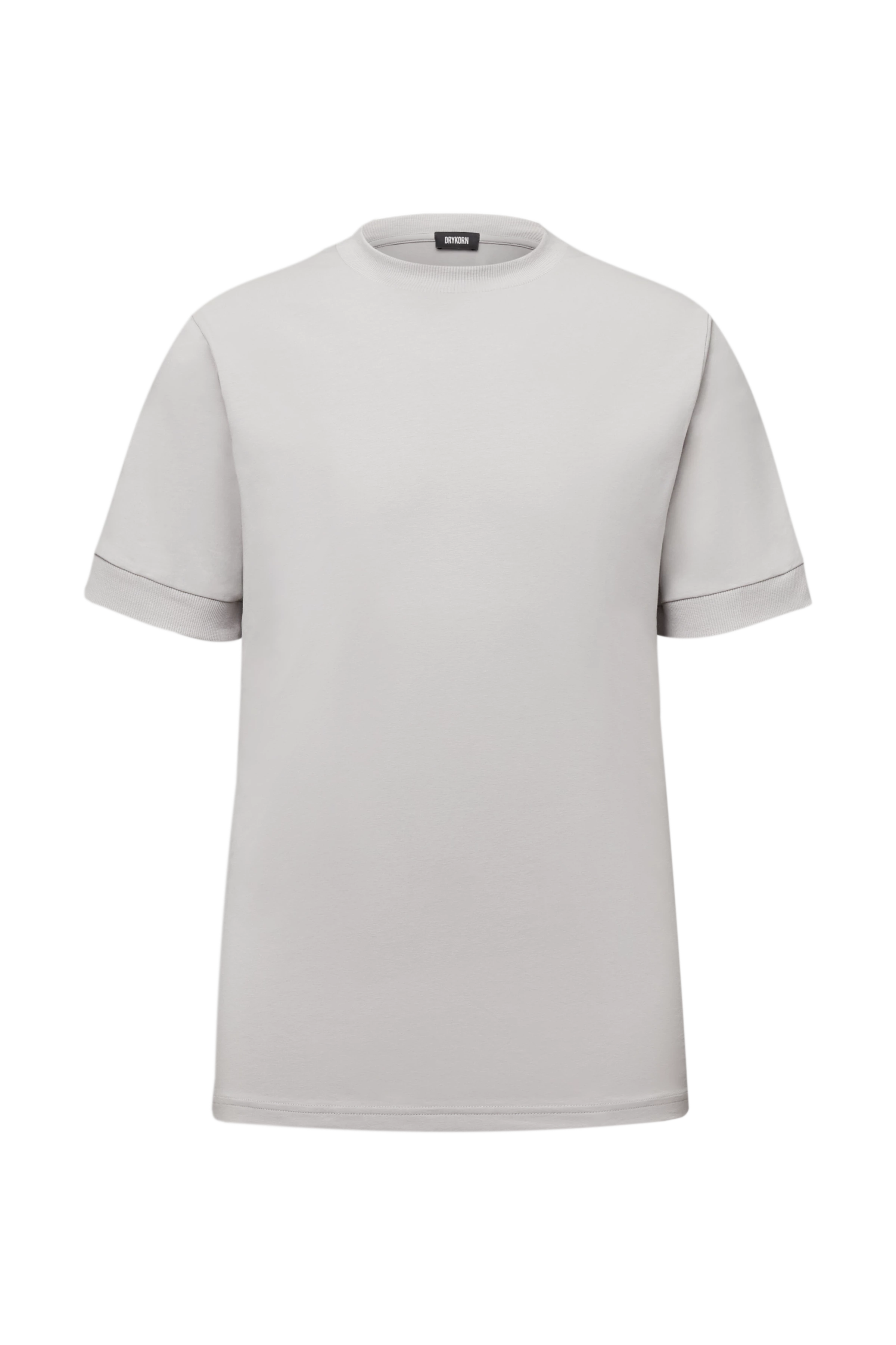 ANTON - Fitted T-Shirt in Baumwolle - Herren - grau - Freisteller Frontansicht