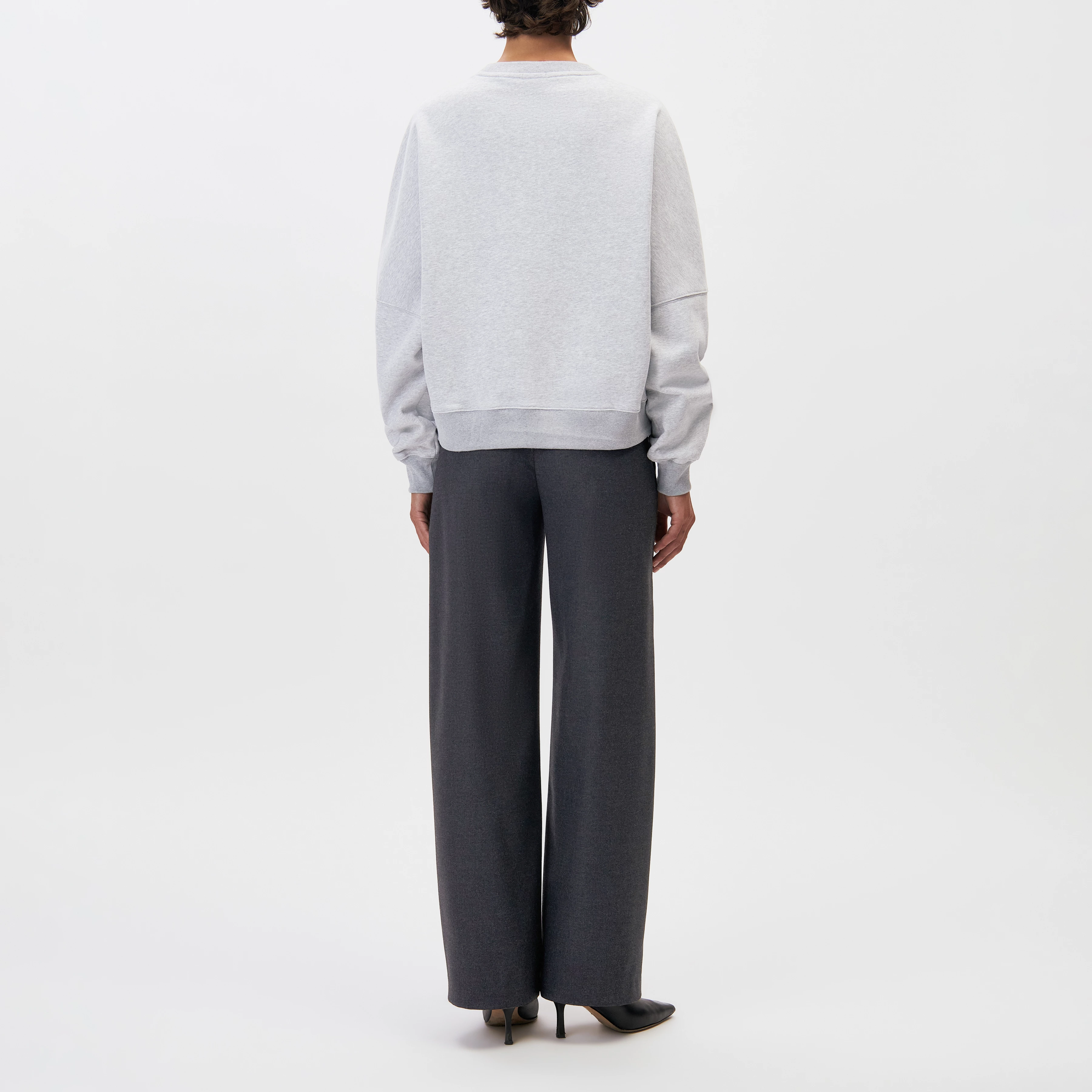 ASTERA_P1 - Oversized sweatshirt with DRYKORN embroidery - women - grey - Rückansicht