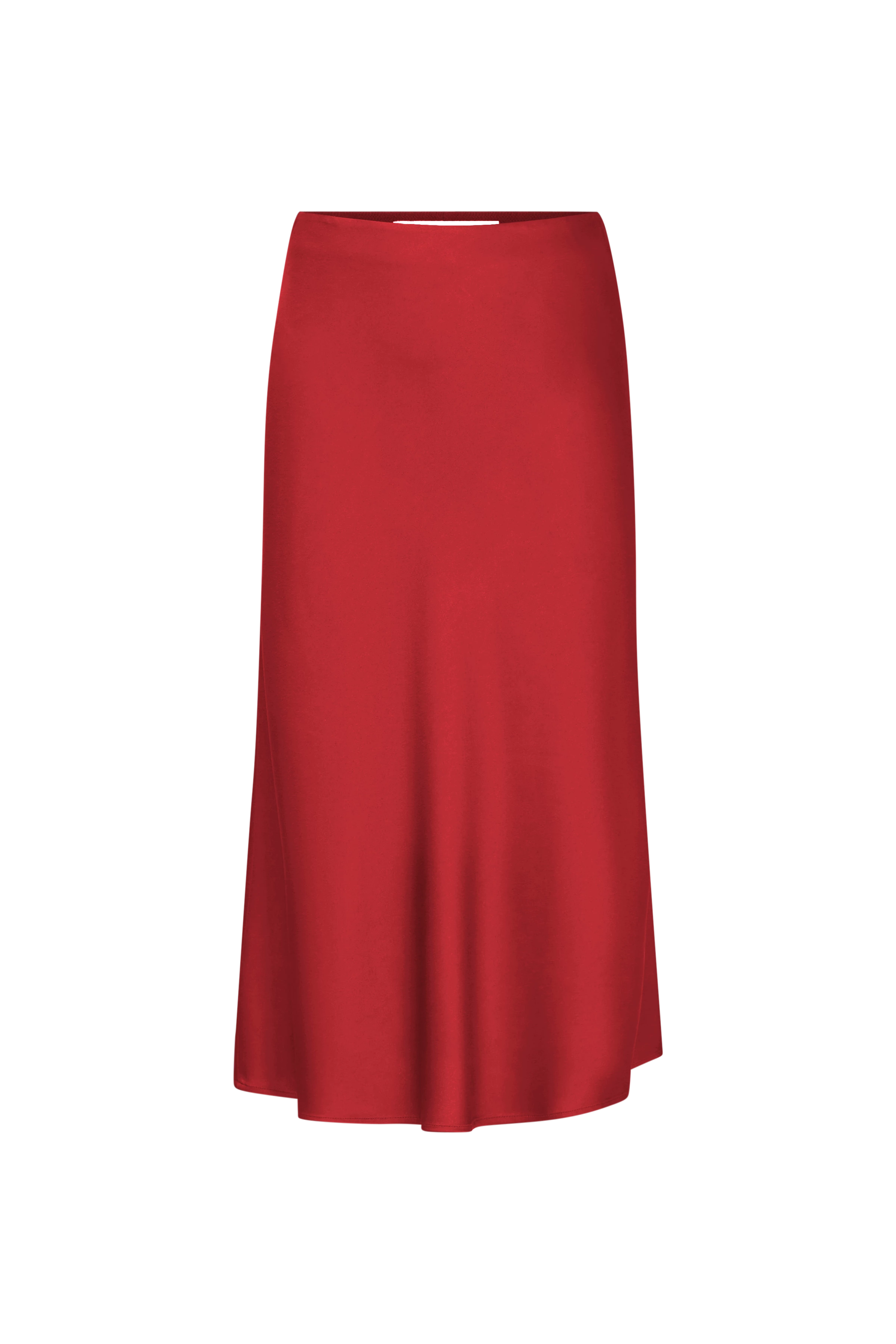 URA - Slip-Skirt in Midilänge in Satin - Damen - rot - Freisteller Frontansicht